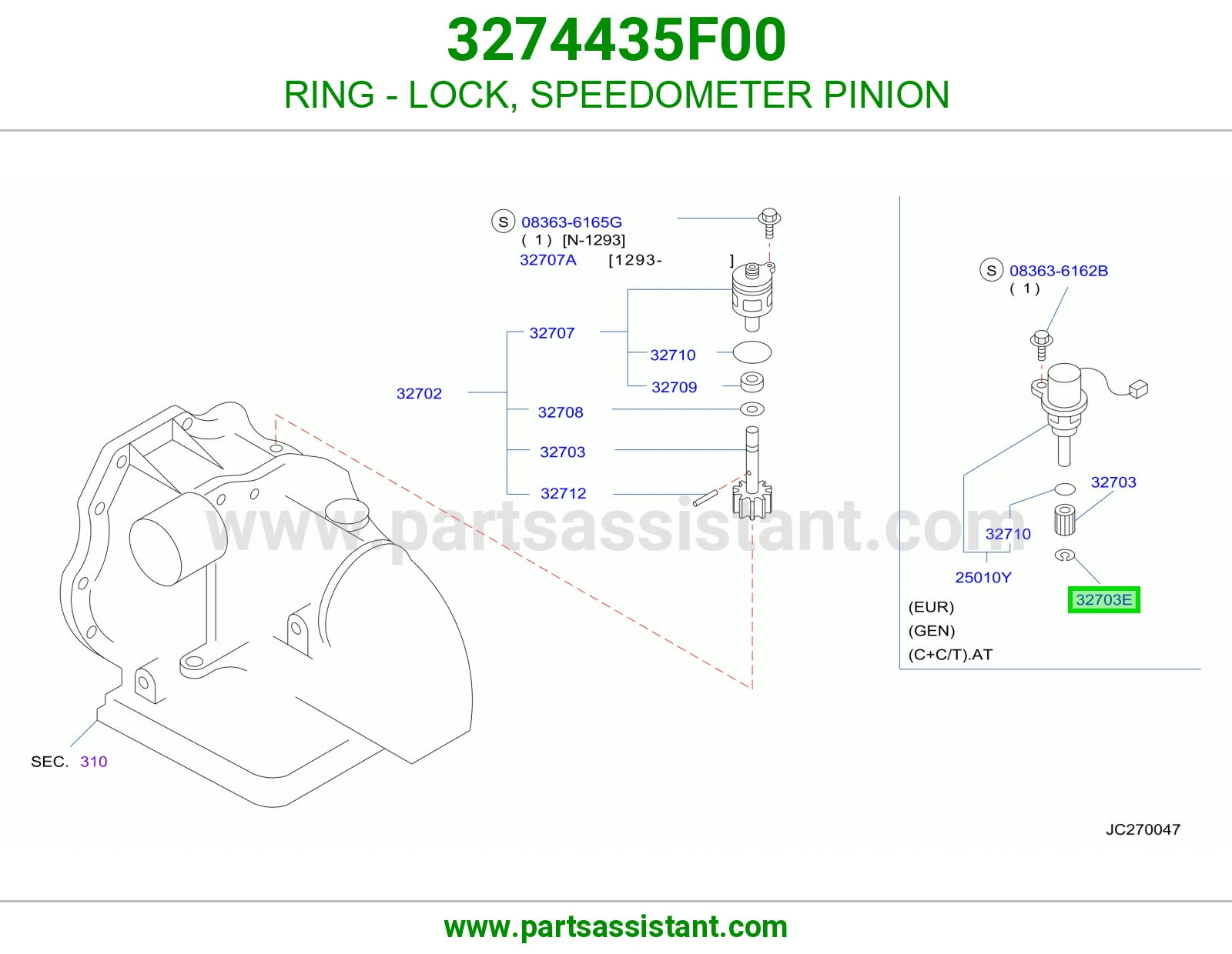 حلقة قفل عداد سرعة بنيون 3274435F00