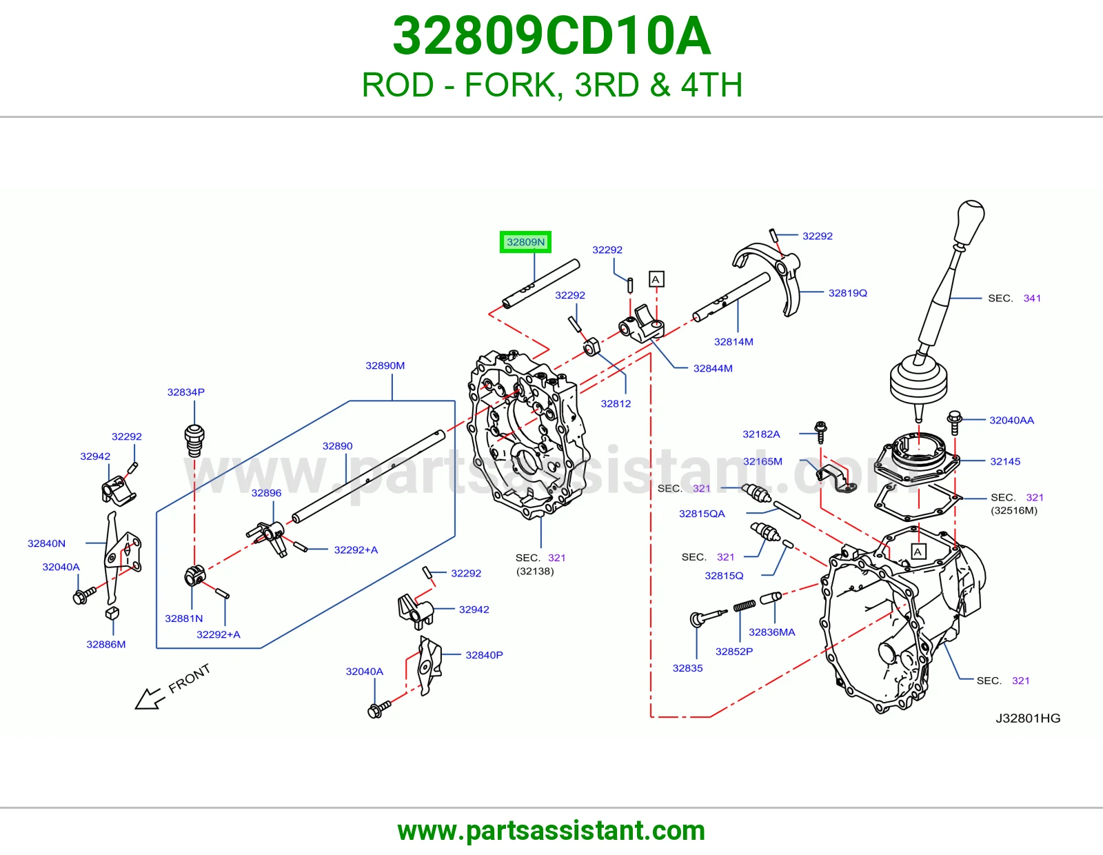 ذراع شوكة ثالث رابع 32809CD10A