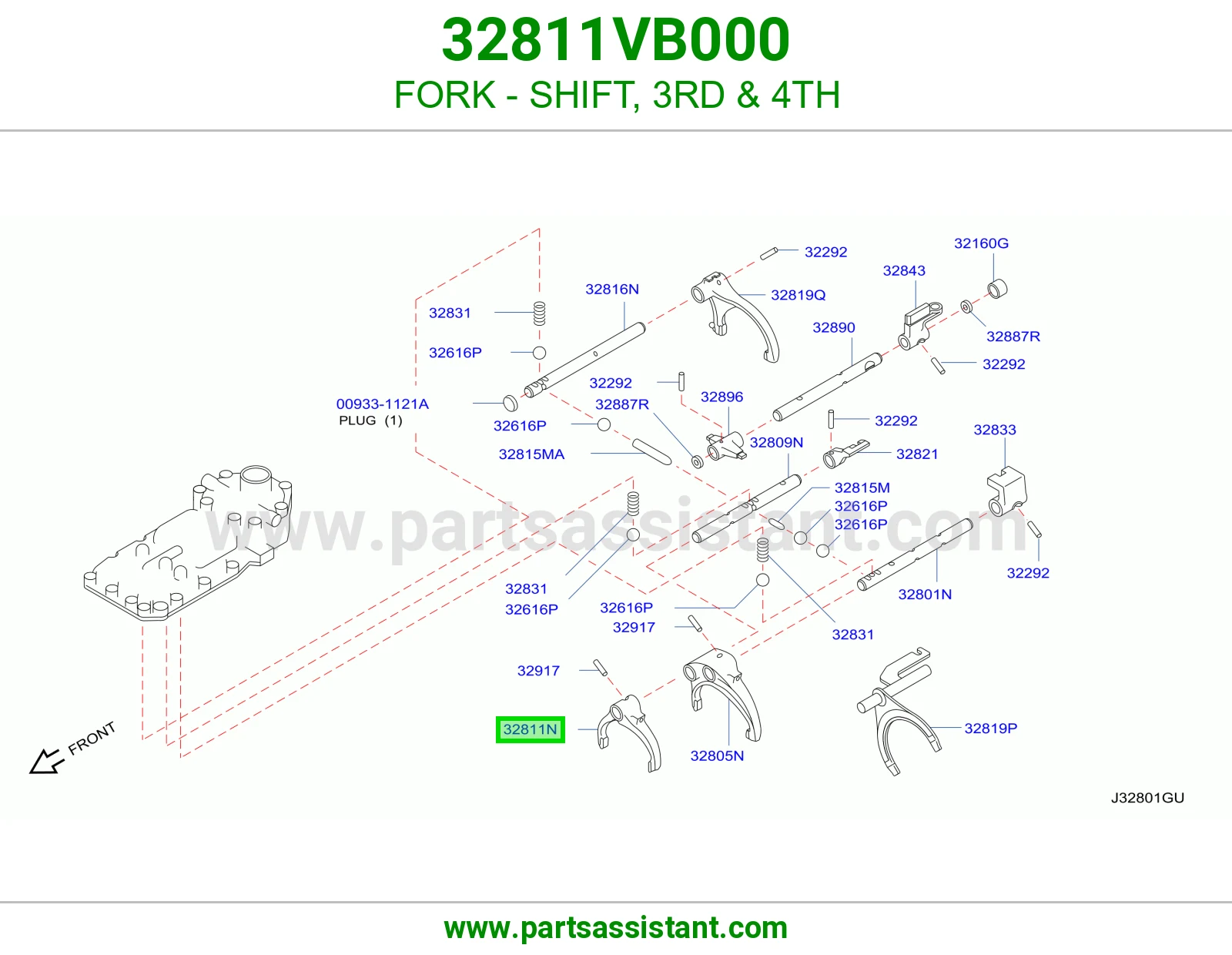 شوكة تعشيق ثالث رابع 32811VB000