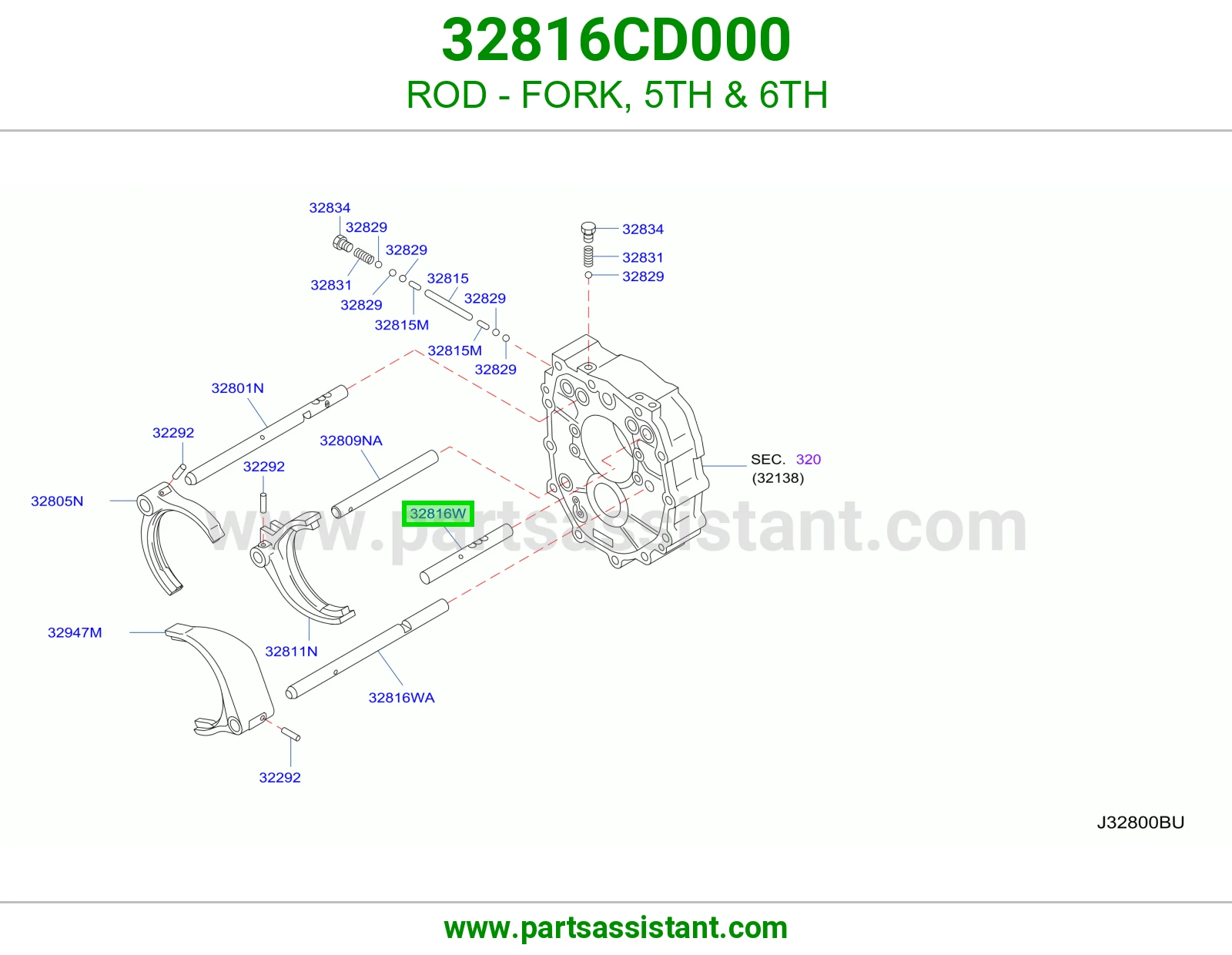ذراع شوكة خامس سادس 32816CD000
