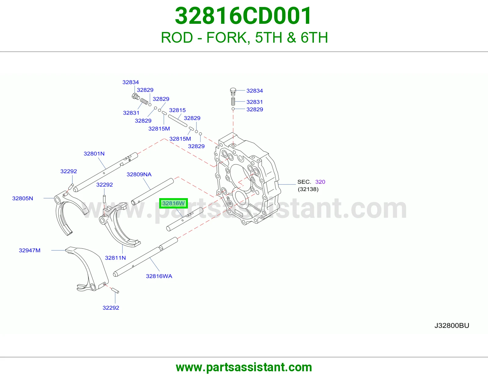 ذراع شوكة خامس سادس 32816CD001