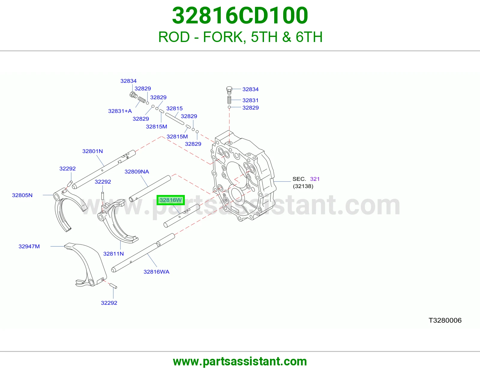 ذراع شوكة خامس سادس 32816CD100
