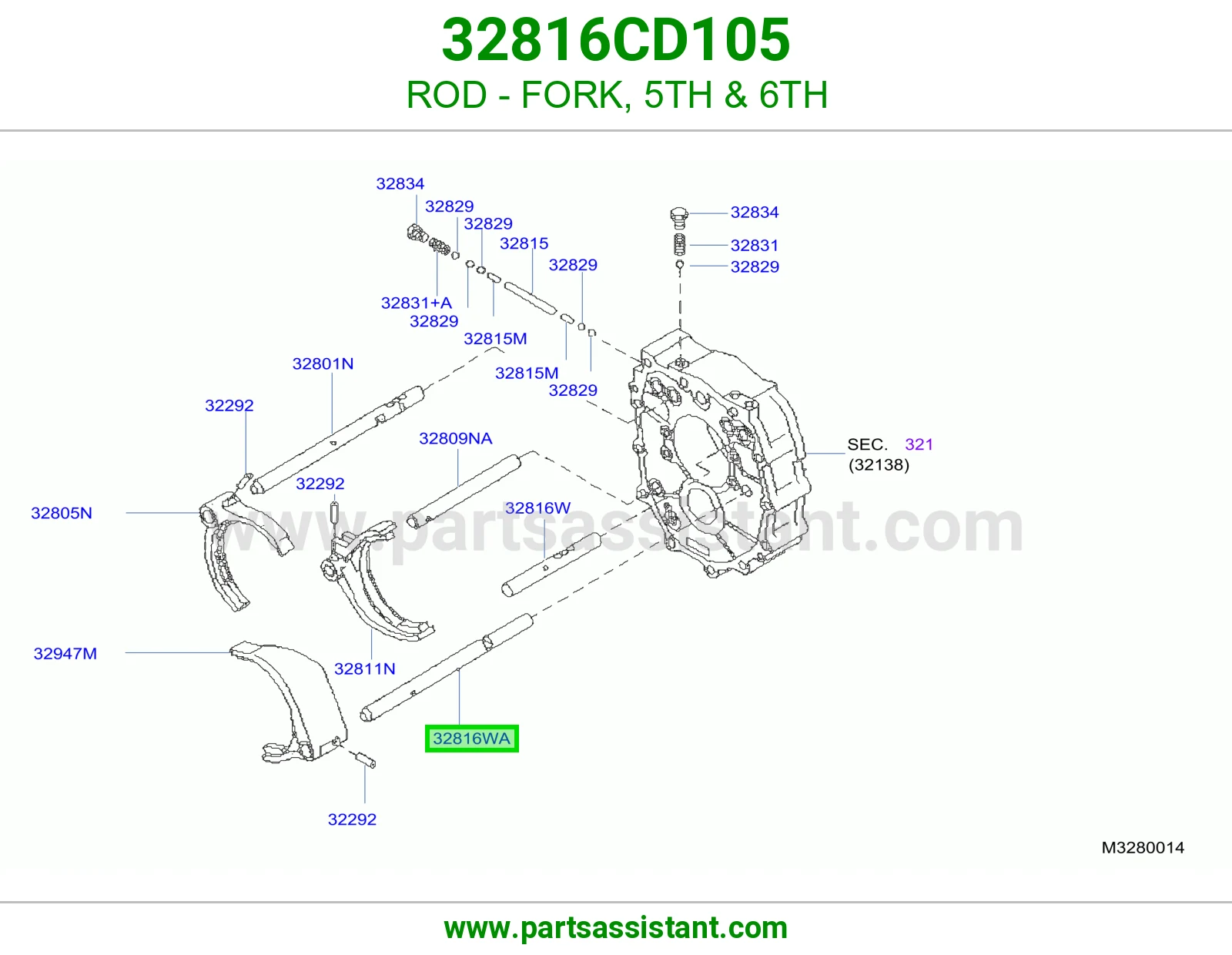 ذراع شوكة خامس سادس 32816CD105