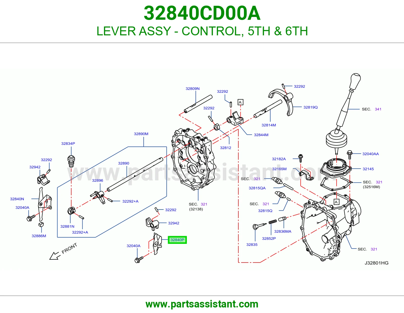 ذراع تحكم خامس سادس كامل 32840CD00A