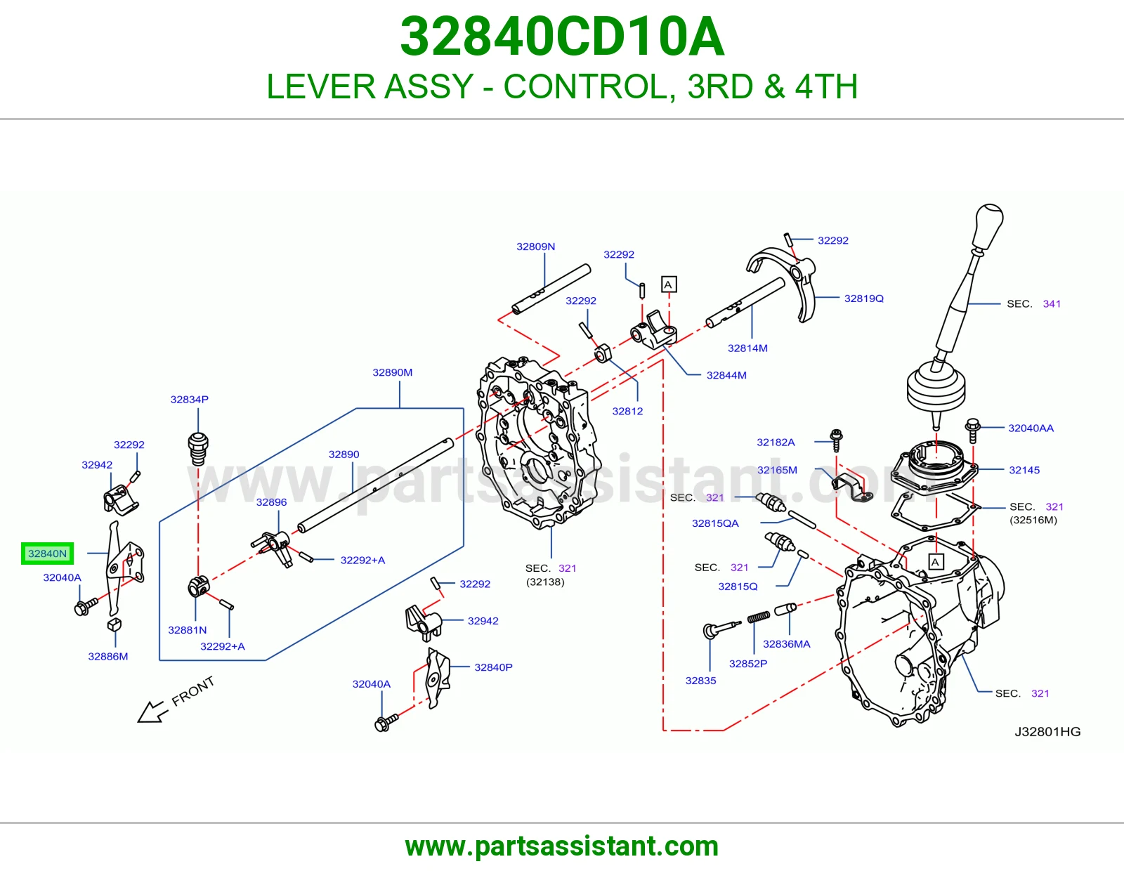 ذراع تحكم ثالث رابع كامل 32840CD10A