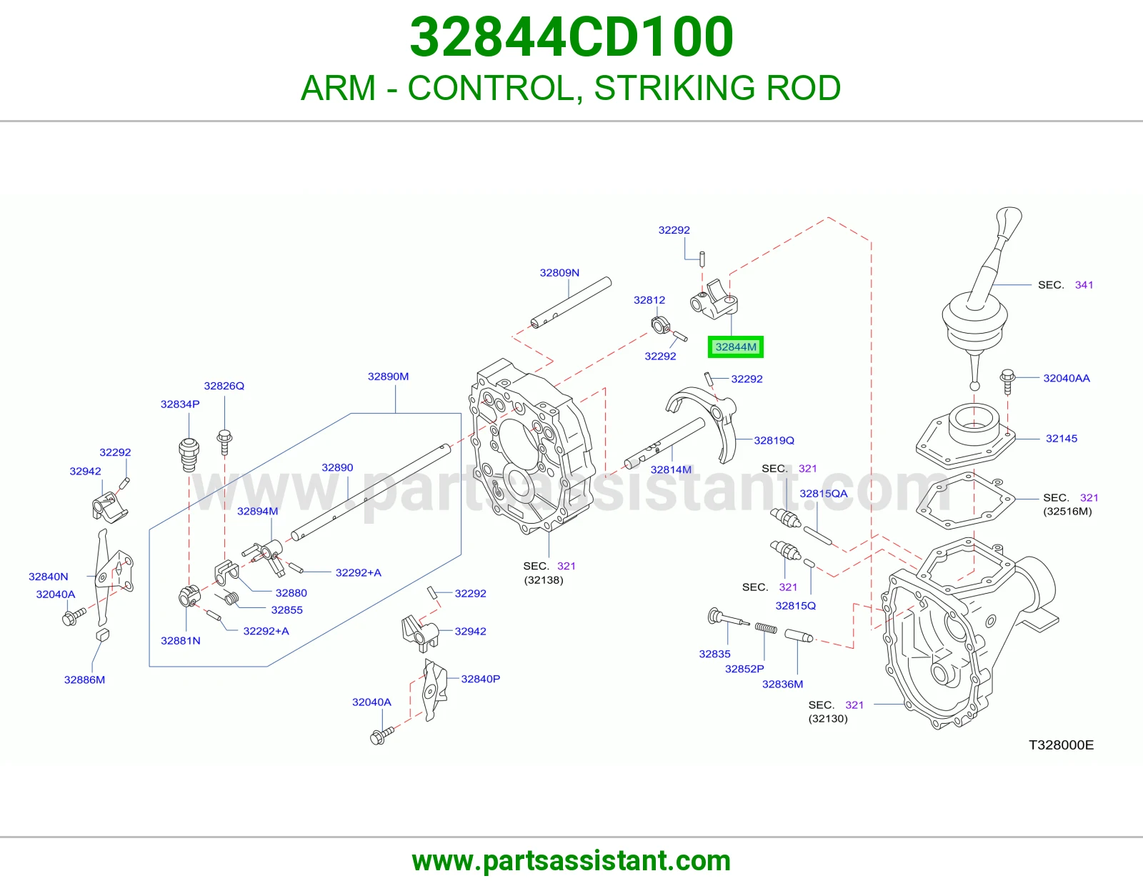 ARM - CONTROL, STRIKING ROD 32844CD100