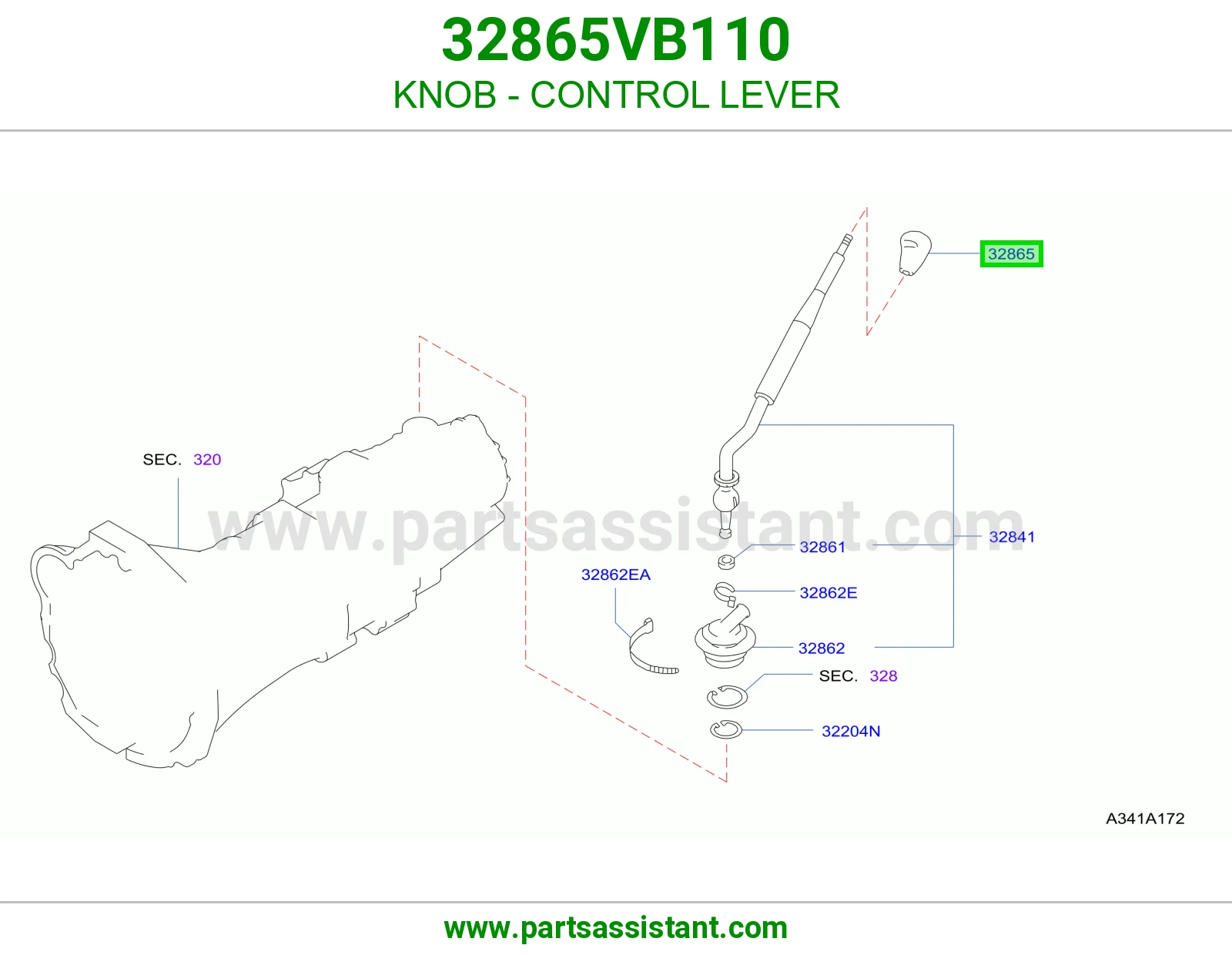 مسكة عصا قير 32865VB110