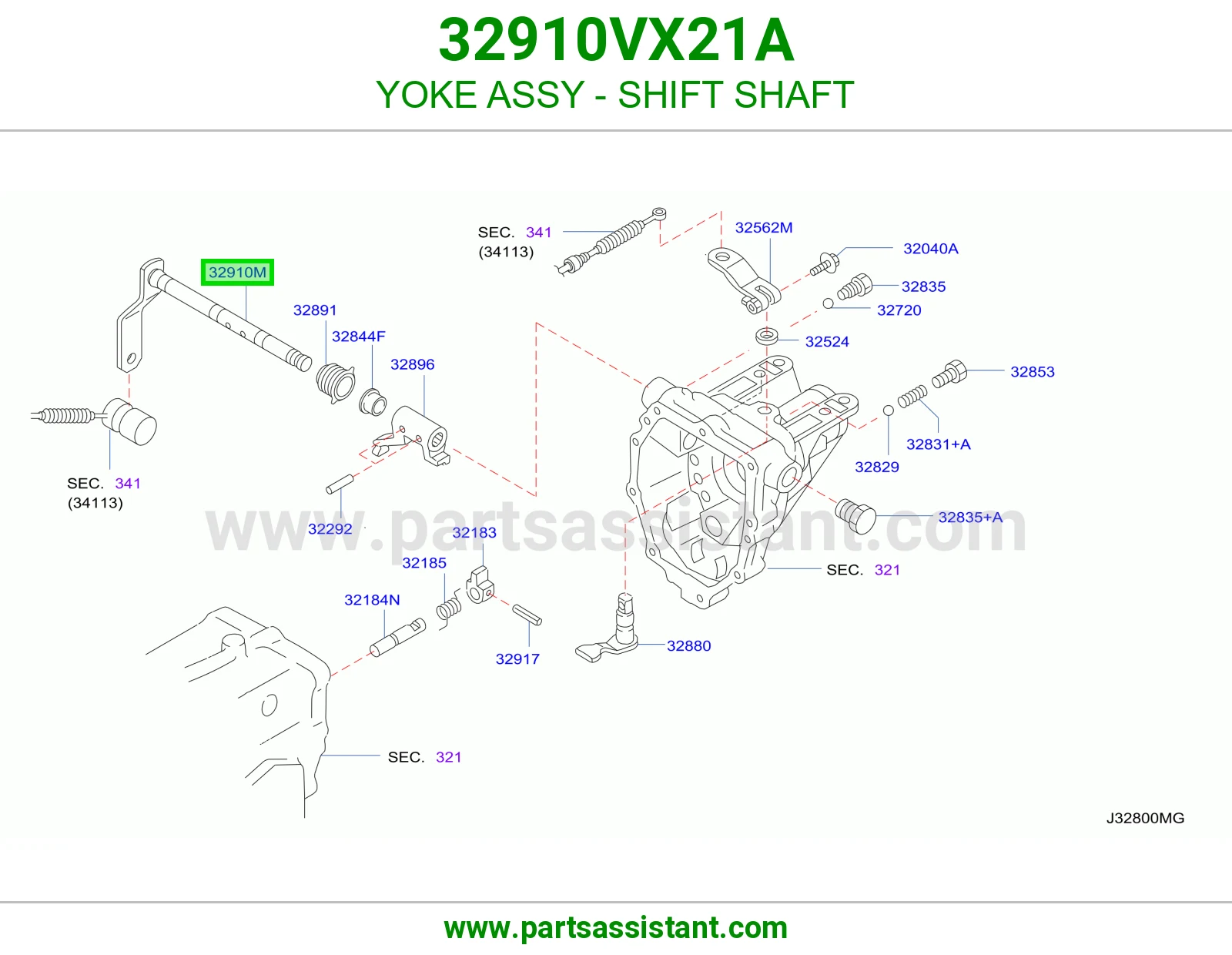 شوكة عمود تعشيق كاملة 32910VX21A