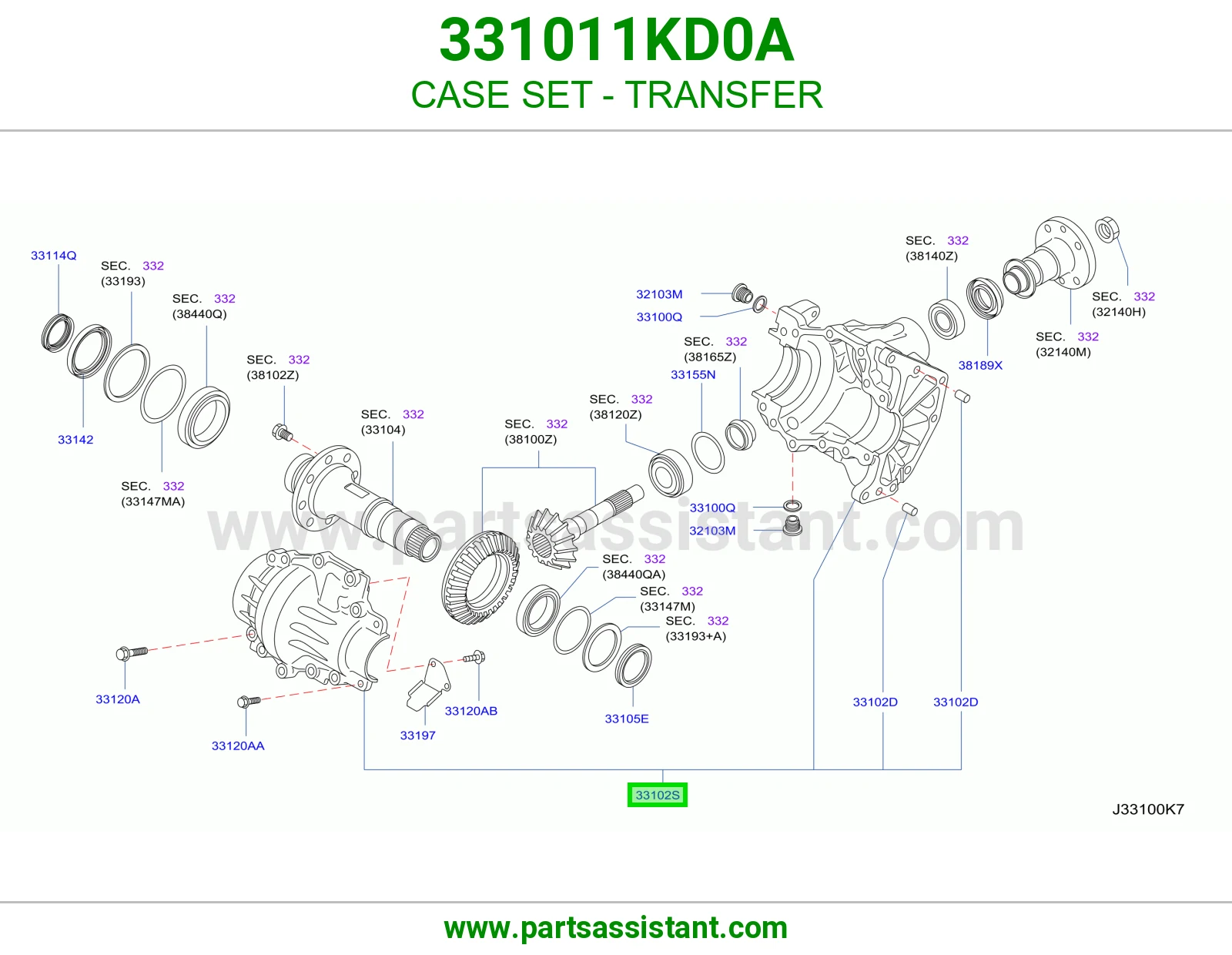 طقم علبة دبل 331011KD0A