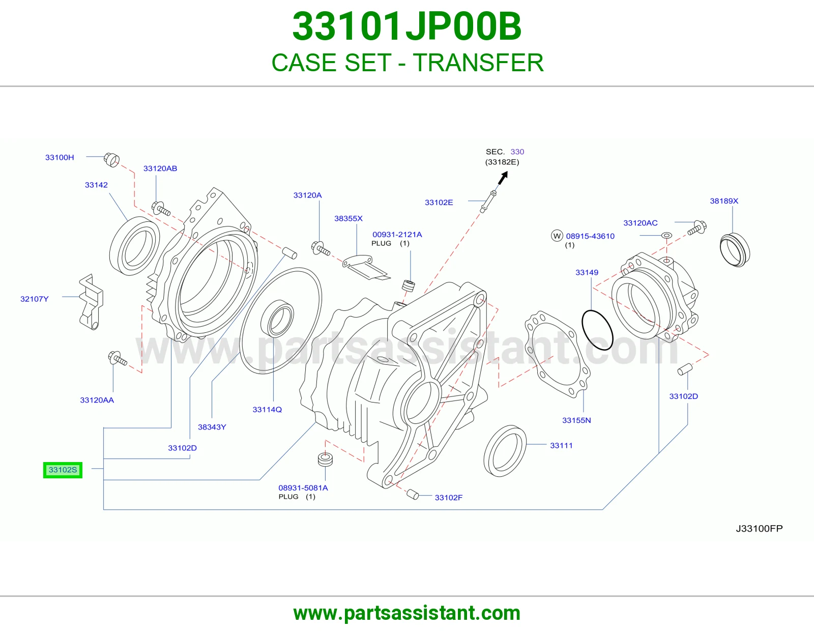 طقم علبة دبل 33101JP00B