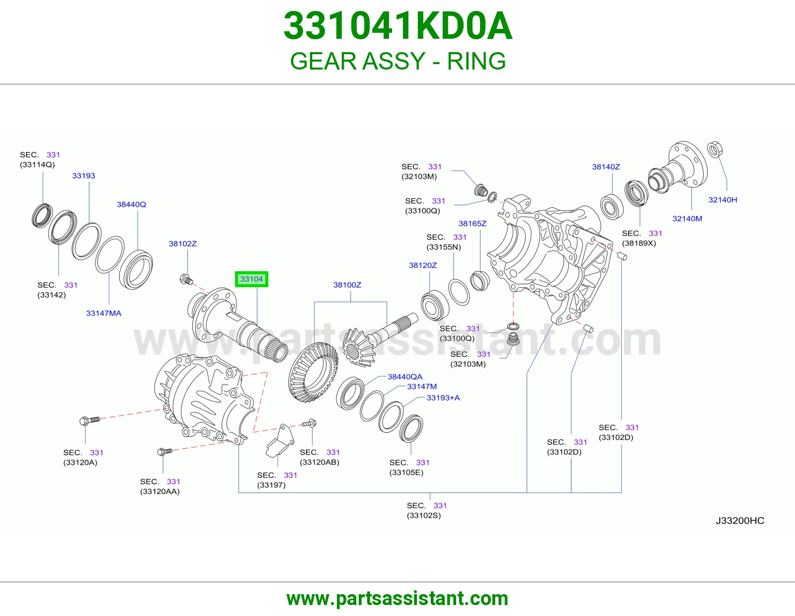 ترس حلقة كامل 331041KD0A
