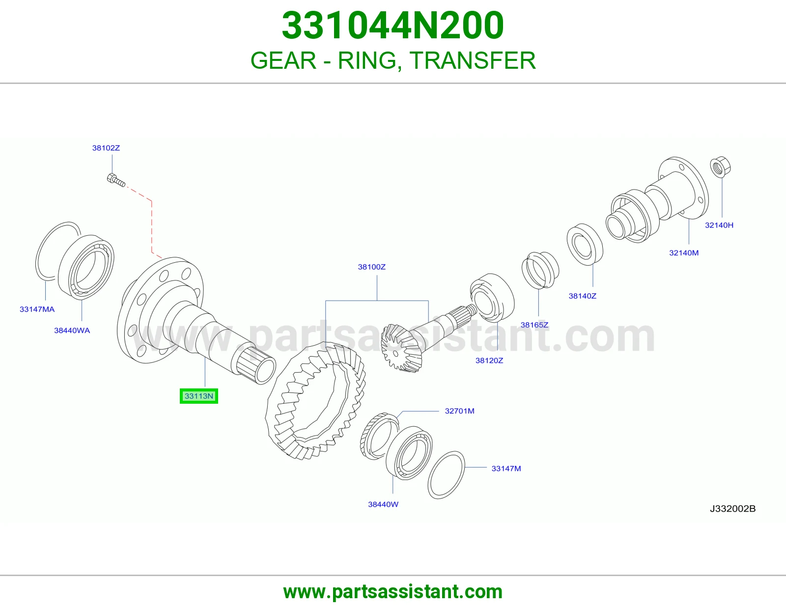 ترس حلقة دبل 331044N200