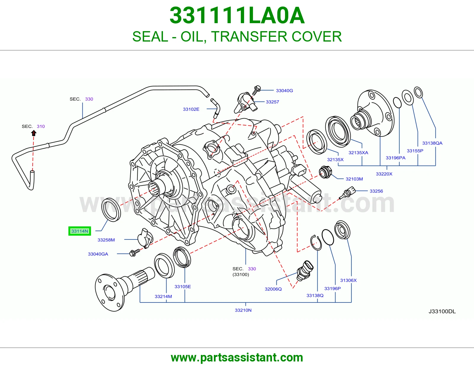جلدة زيت دبل غطا 331111LA0A
