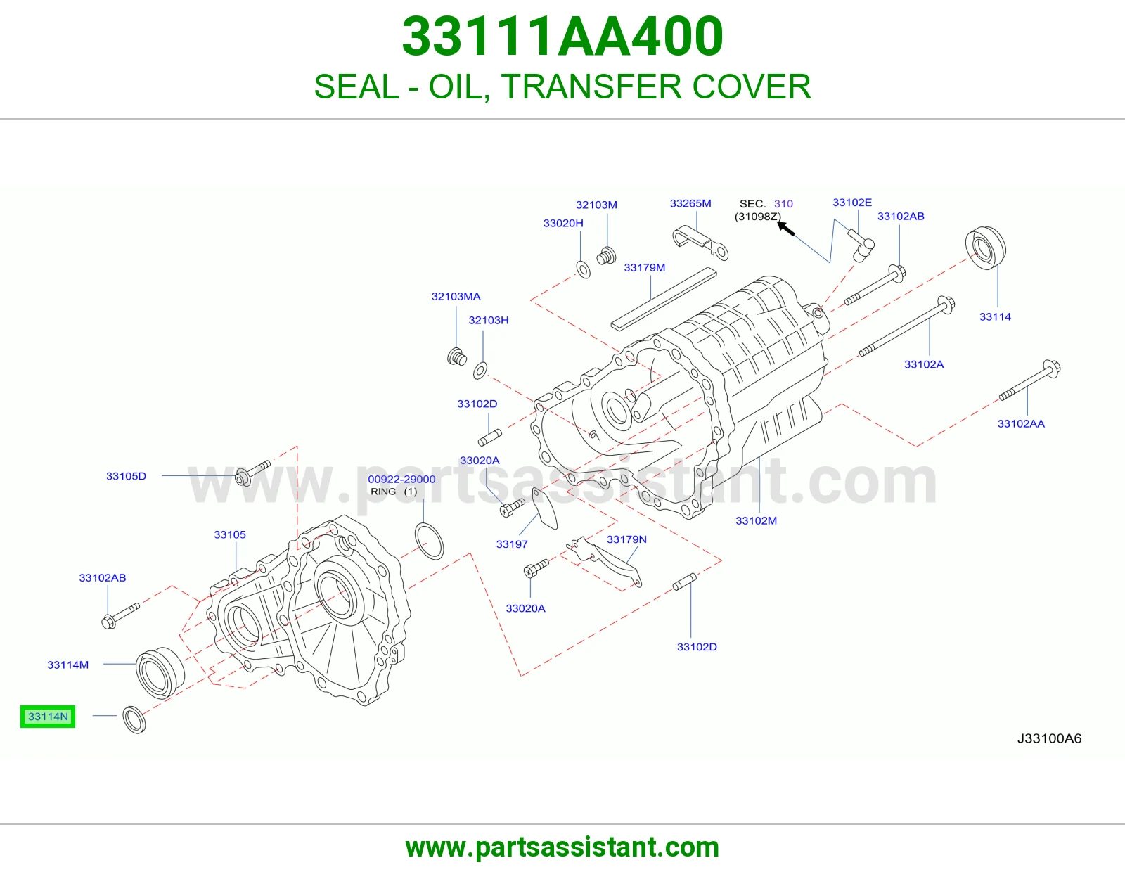 جلدة زيت غطاء دبل 33111AA400