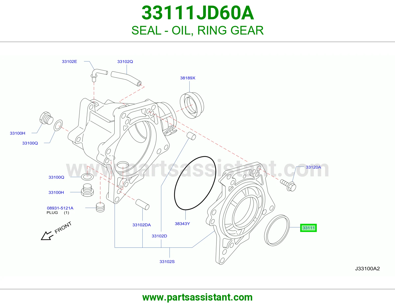 جلدة زيت ترس كراون 33111JD60A