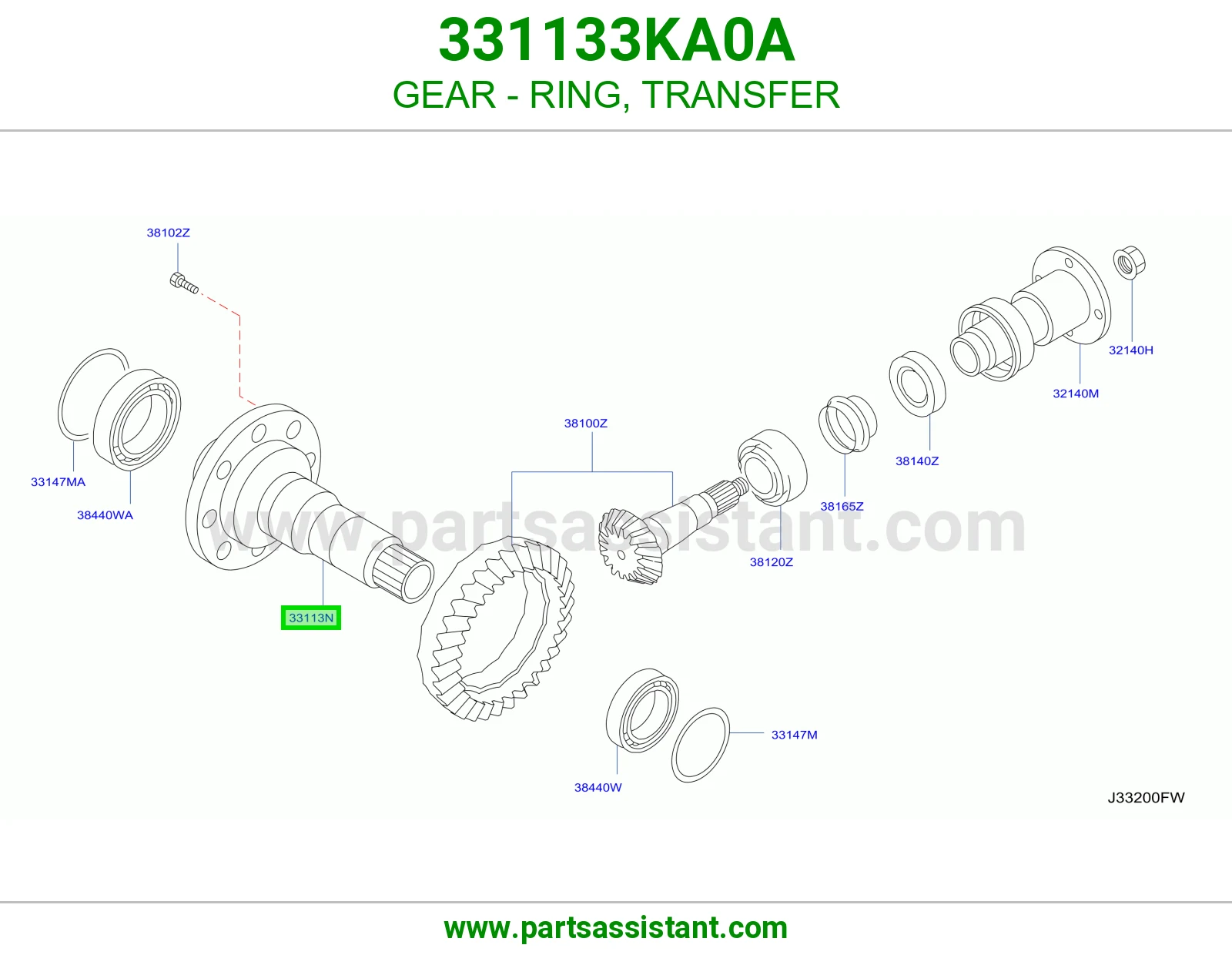 ترس حلقة دبل 331133KA0A