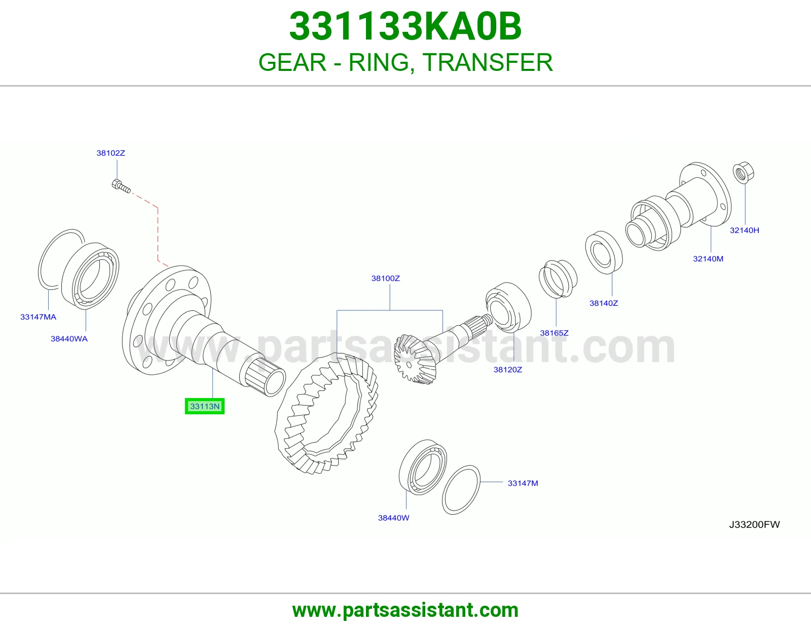 ترس حلقة دبل 331133KA0B