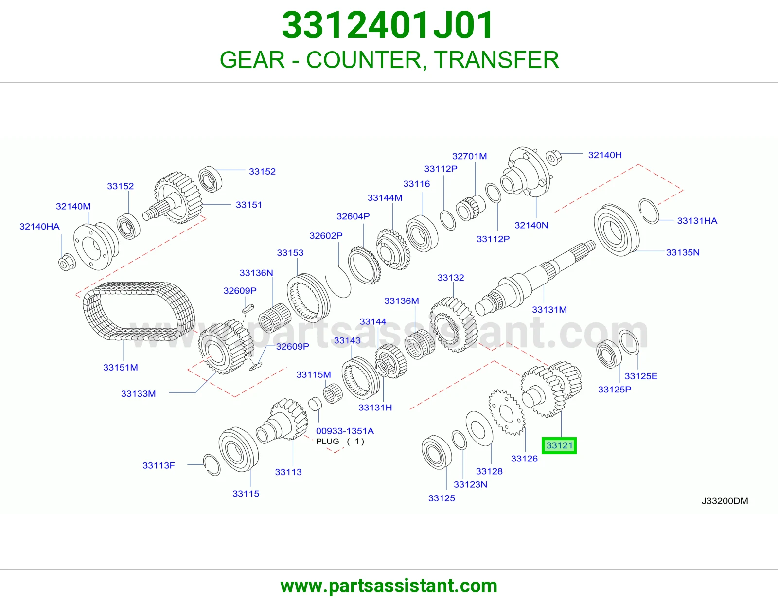ترس شجرة دبل 3312401J01