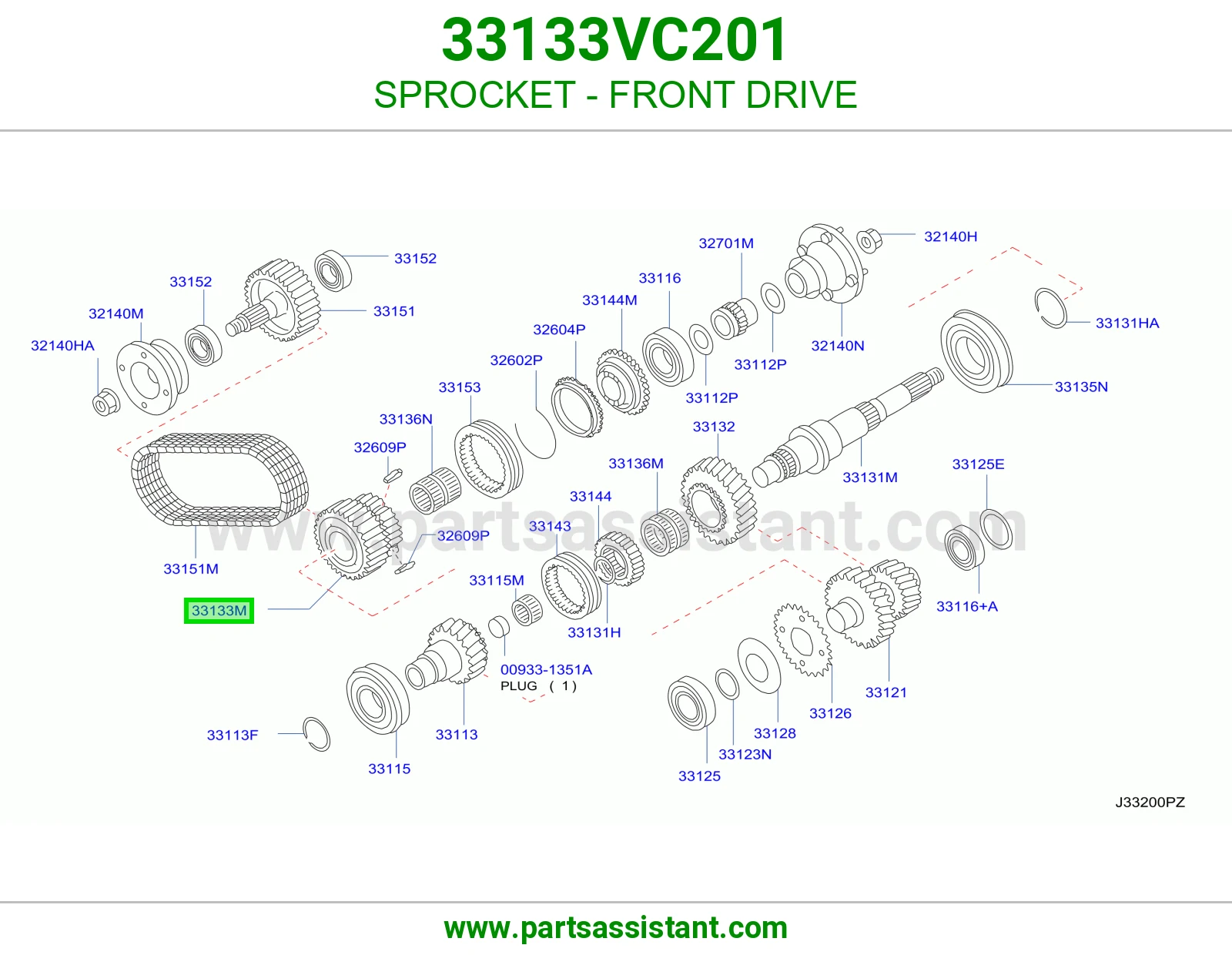 ترس جنزير دفع أمامي 33133VC201