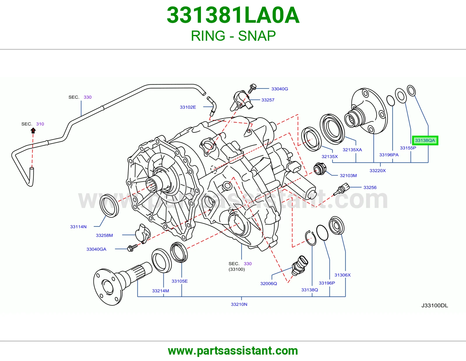 حلقة كلبس 331381LA0A