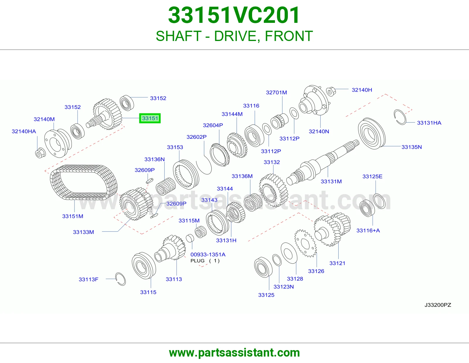 عمود دفع أمامي 33151VC201