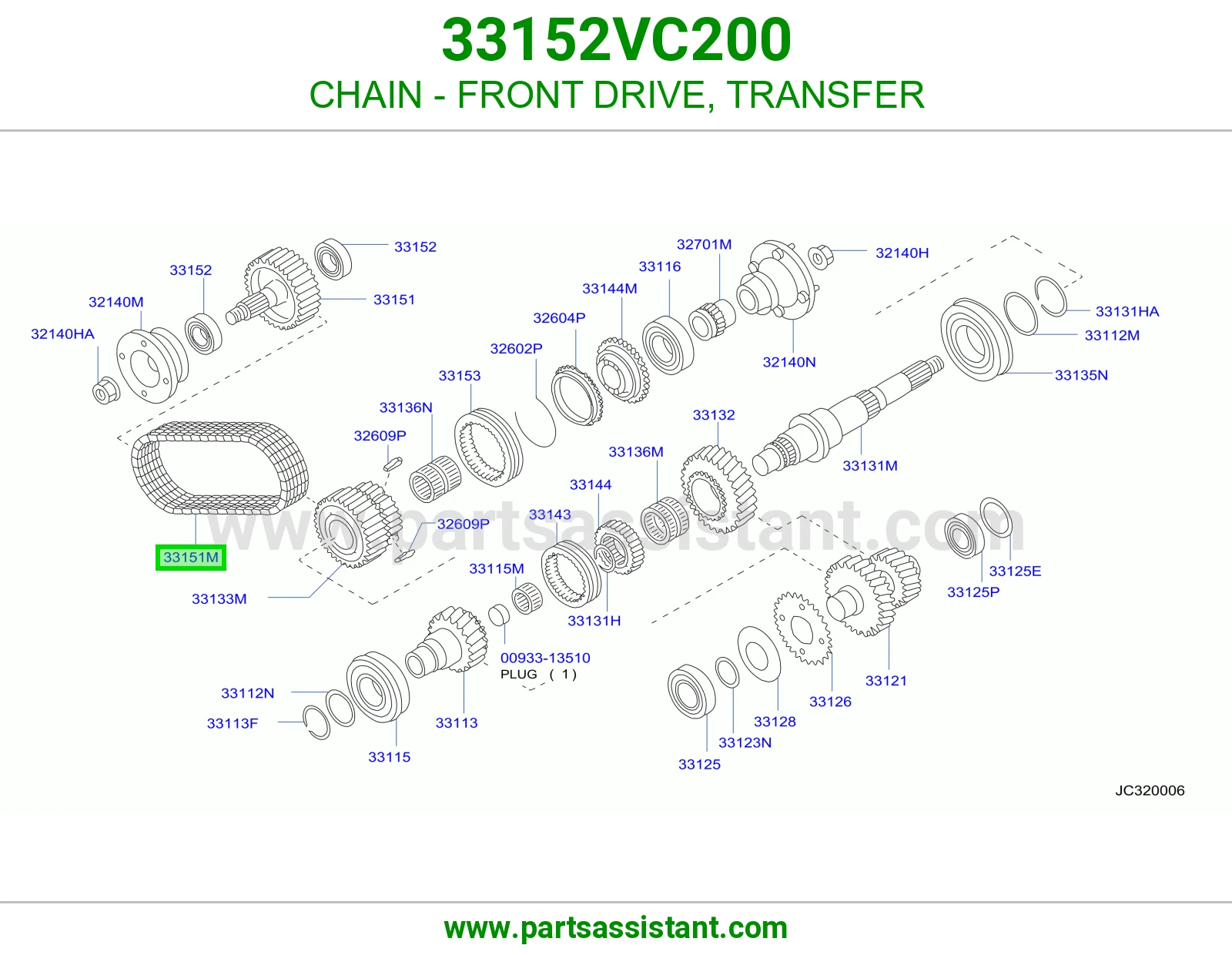 CHAIN - FRONT DRIVE, TRANSFER 33152VC200