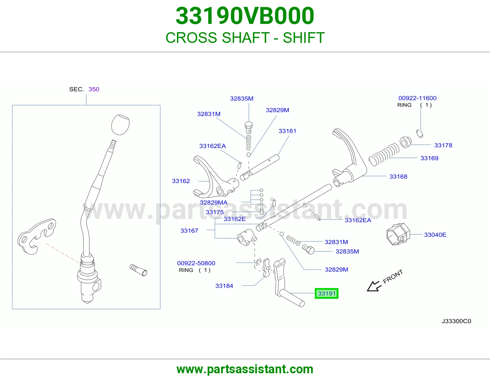 CROSS SHAFT - SHIFT 33190VB000