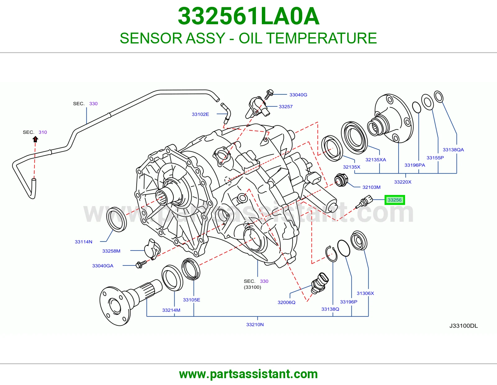 حساس حرارة الزيت كامل 332561LA0A