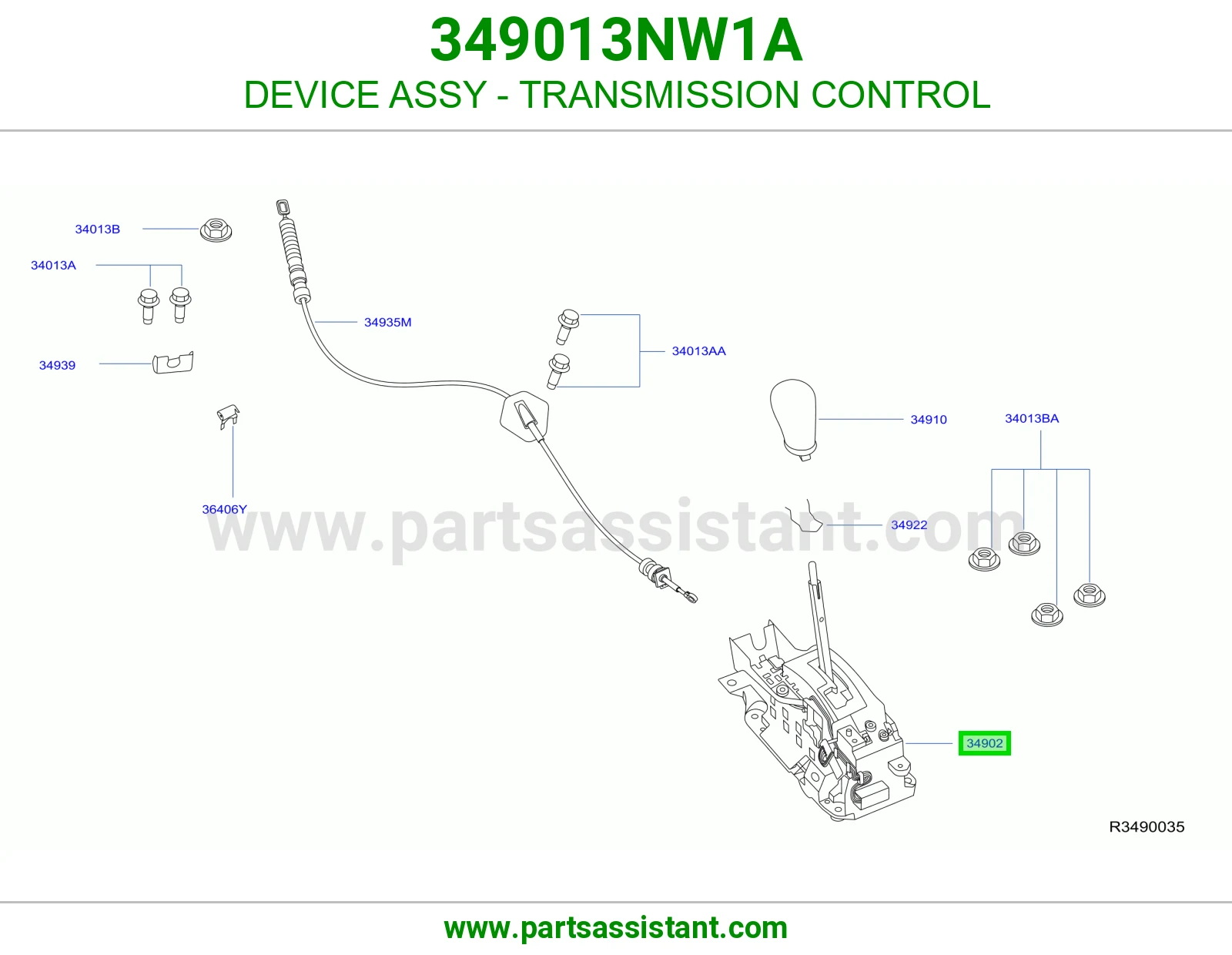 DEVICE ASSY - TRANSMISSION CONTROL 349013NW1A