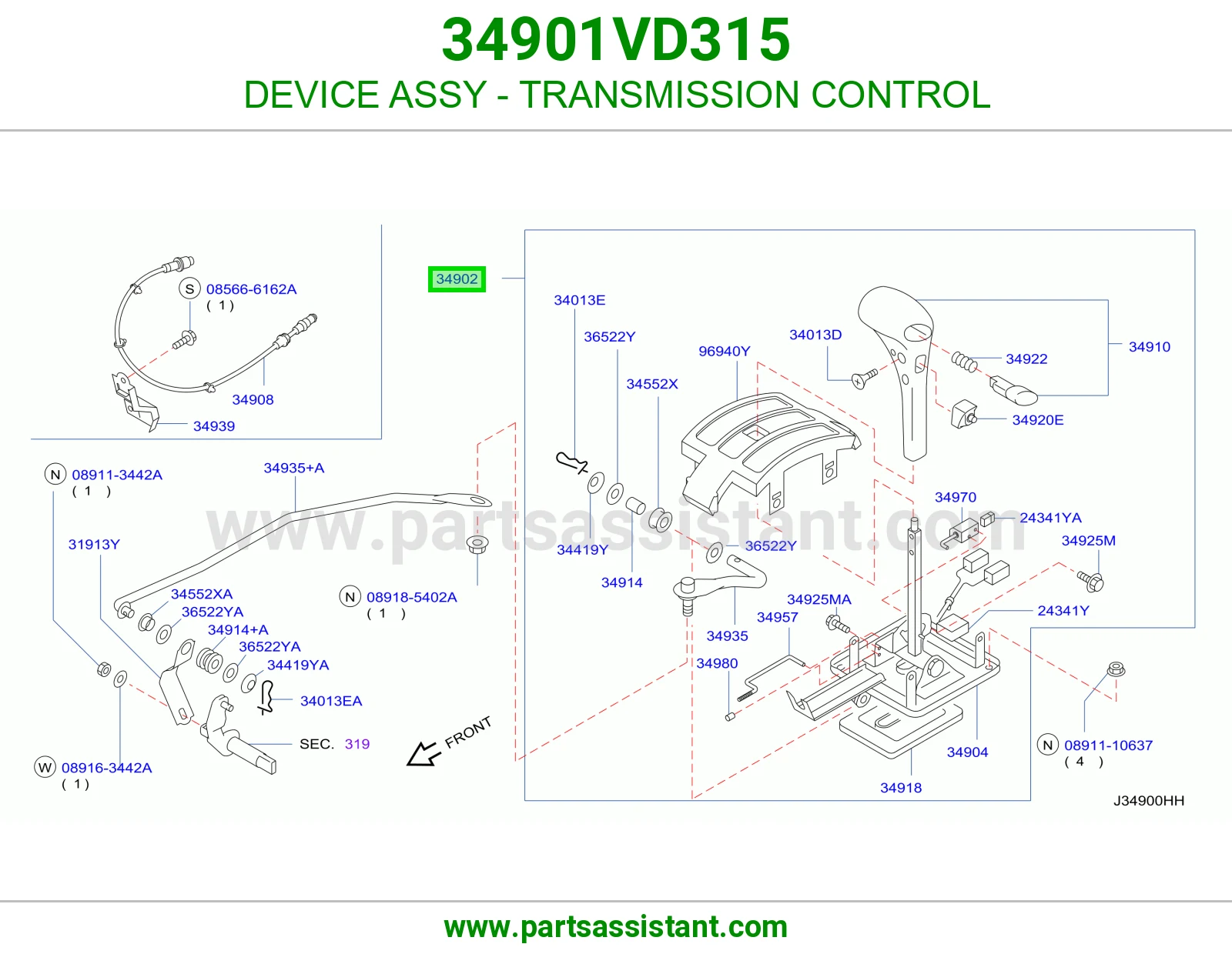 DEVICE ASSY - TRANSMISSION CONTROL 34901VD315