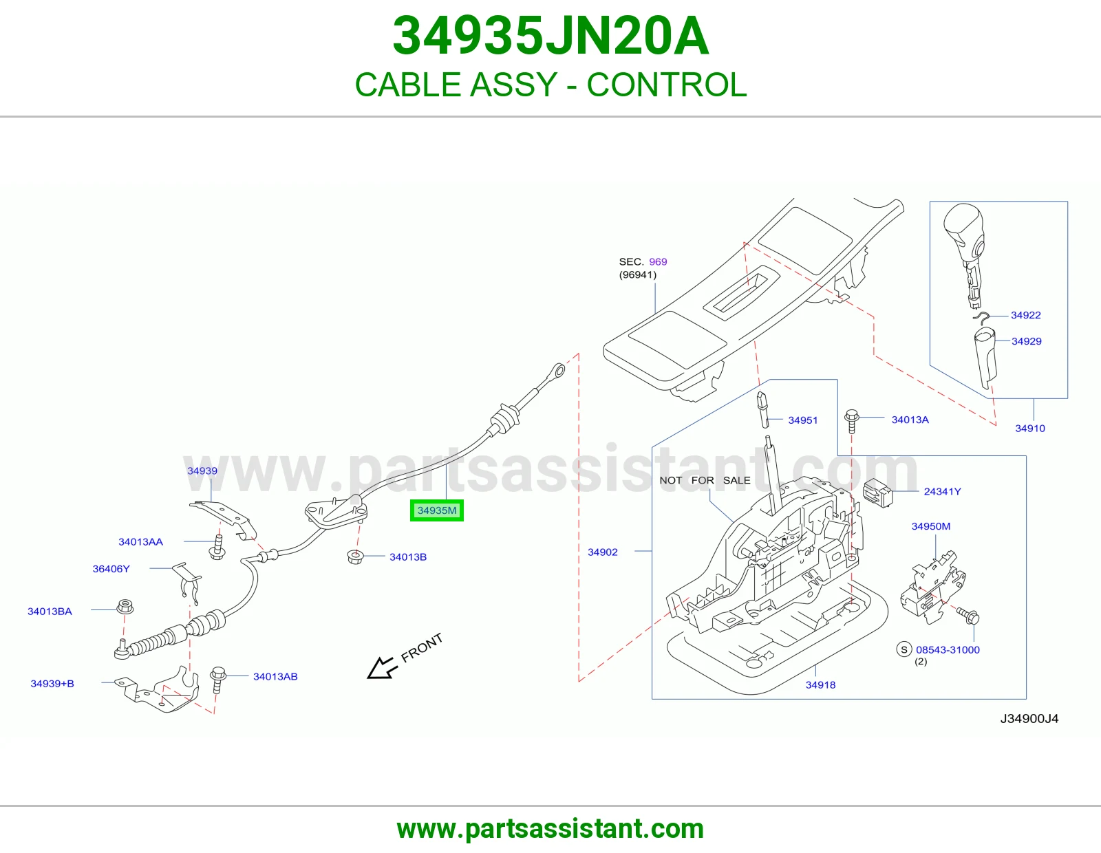 CABLE ASSY - CONTROL 34935JN20A