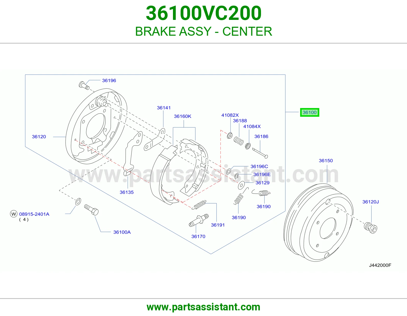 فرامل وسط كاملة 36100VC200