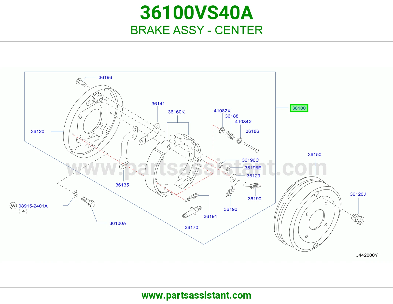 فرامل وسط كاملة 36100VS40A