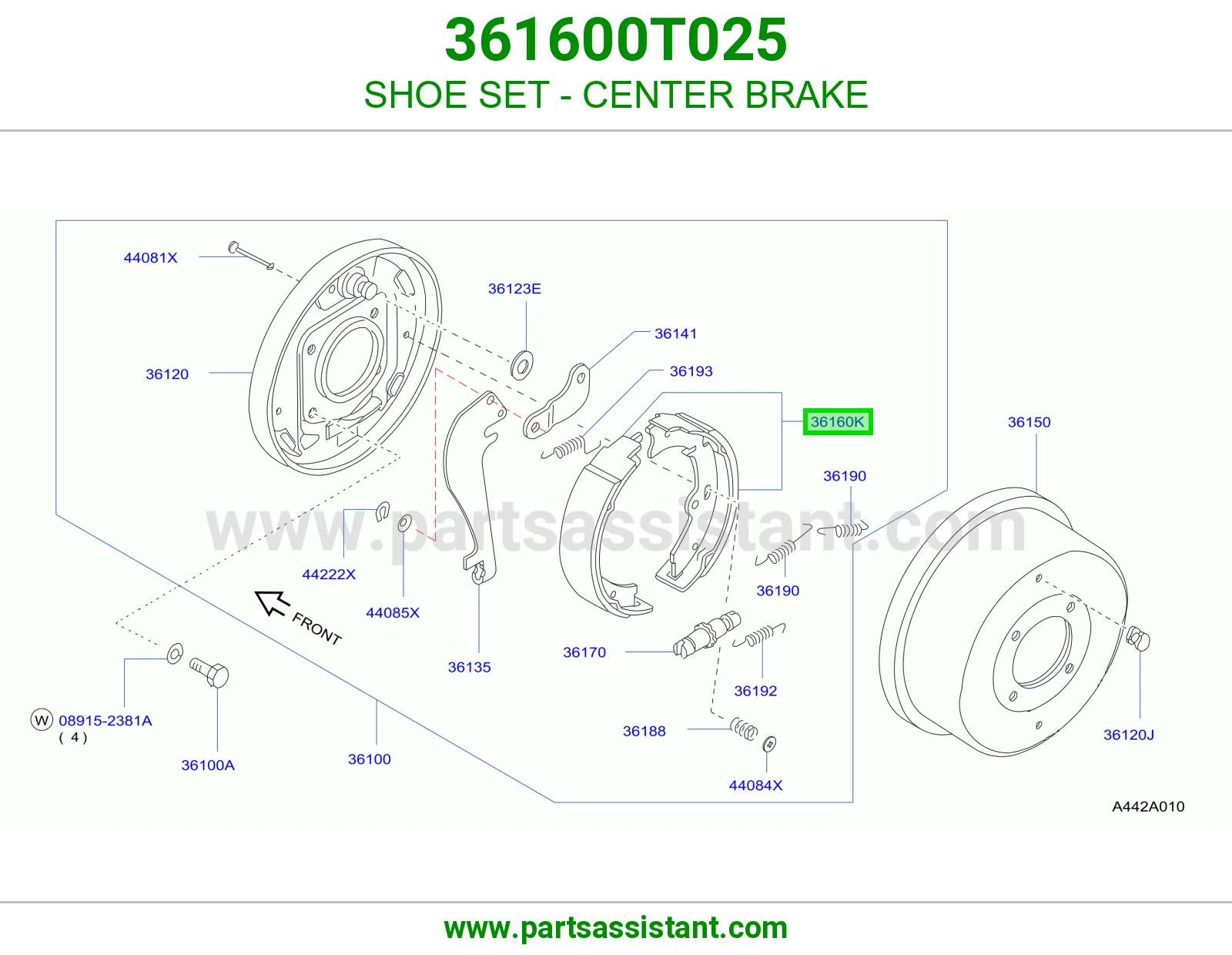 طقم فحمات طبلة جلنط وسط 361600T025
