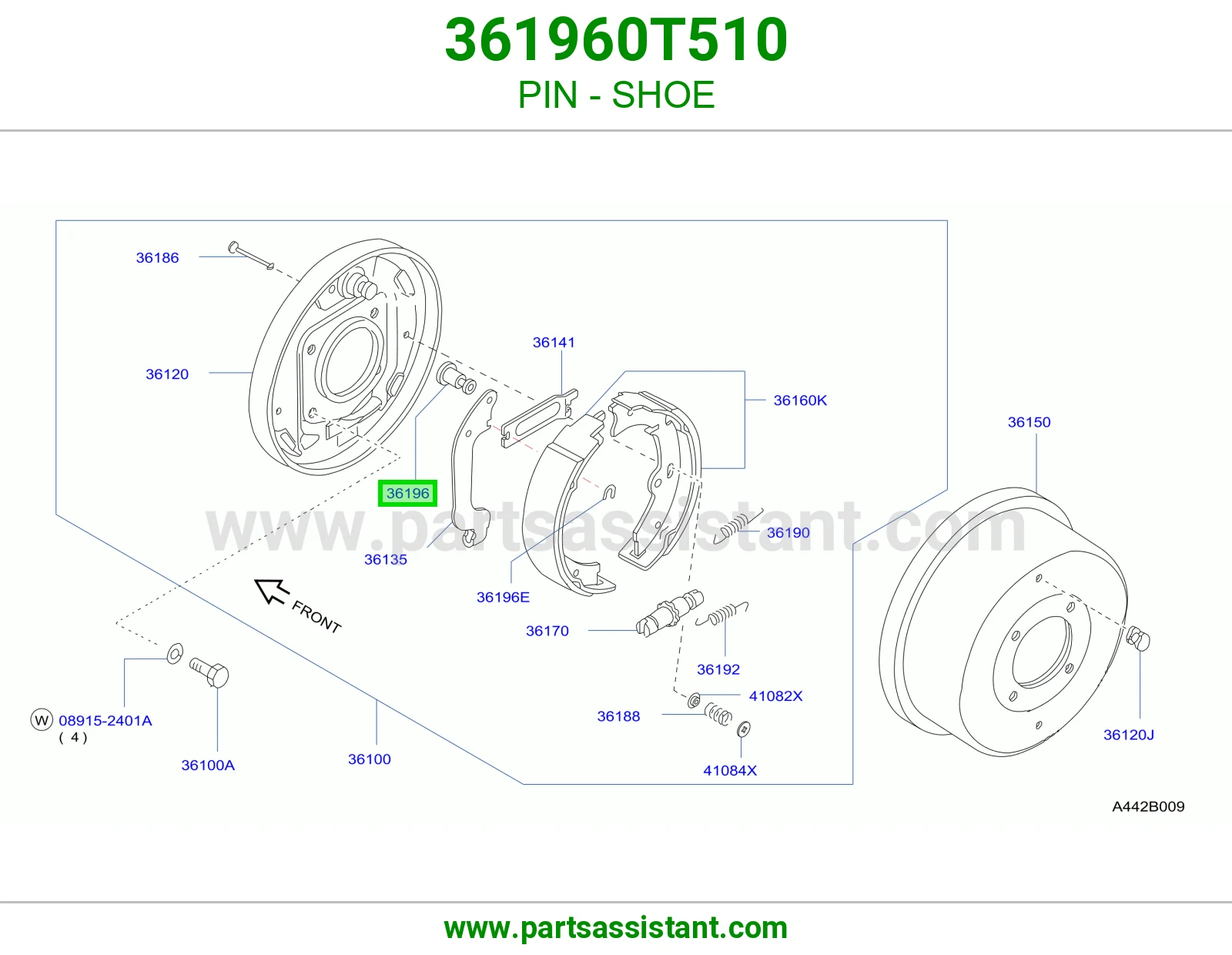 مسمار قماش فرامل 361960T510