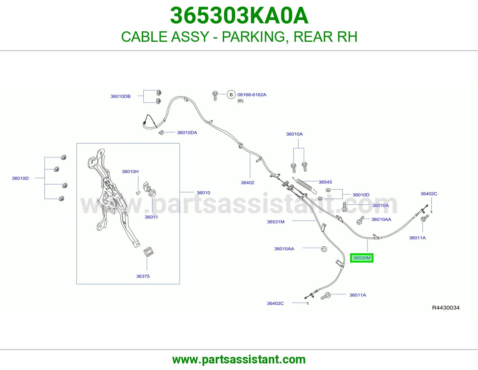 سلك جلنط خلفي يمين 365303KA0A