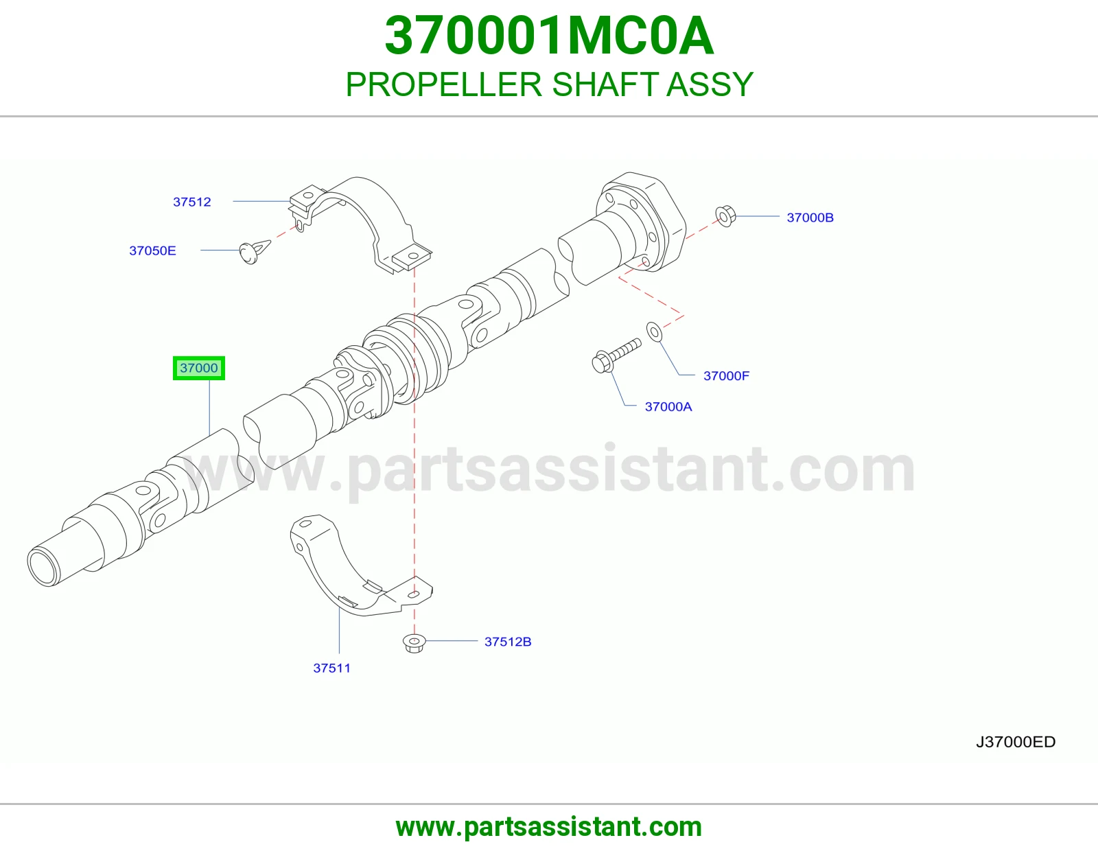 PROPELLER SHAFT ASSY 370001MC0A