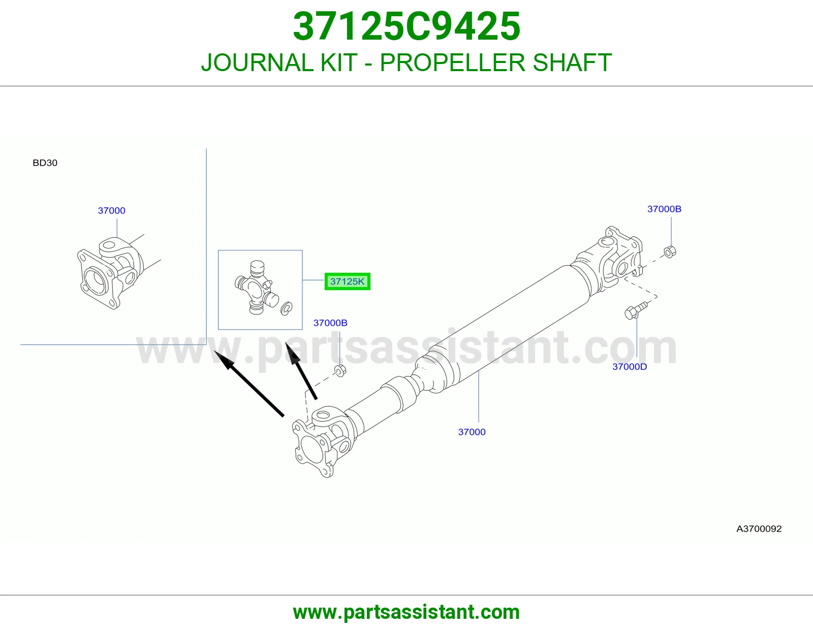 JOURNAL KIT - PROPELLER SHAFT 37125C9425