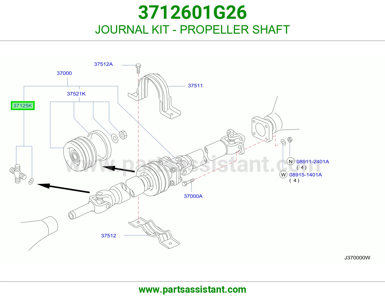 JOURNAL KIT - PROPELLER SHAFT 3712601G26