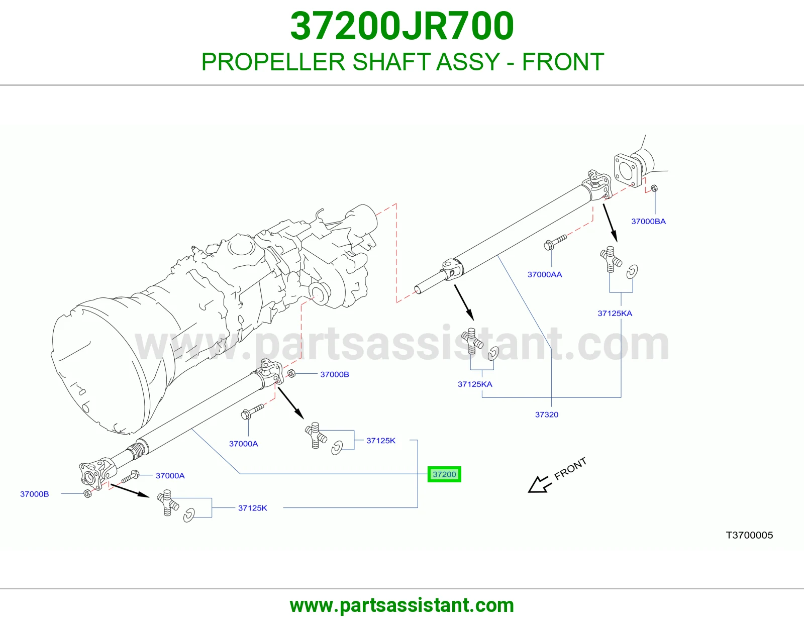 عمود دبل امامي 37200JR700