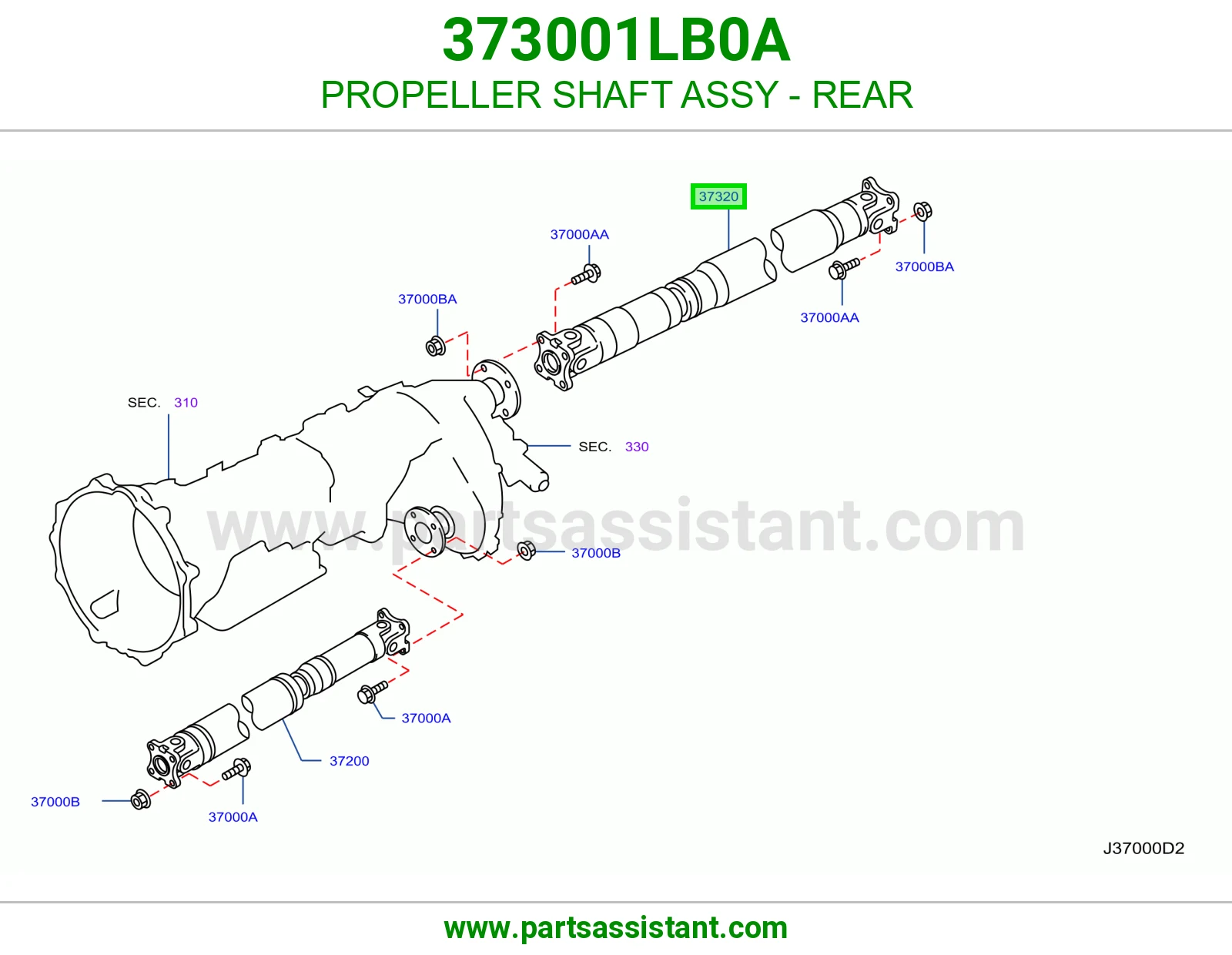 عمود كردان خلفي 373001LB0A