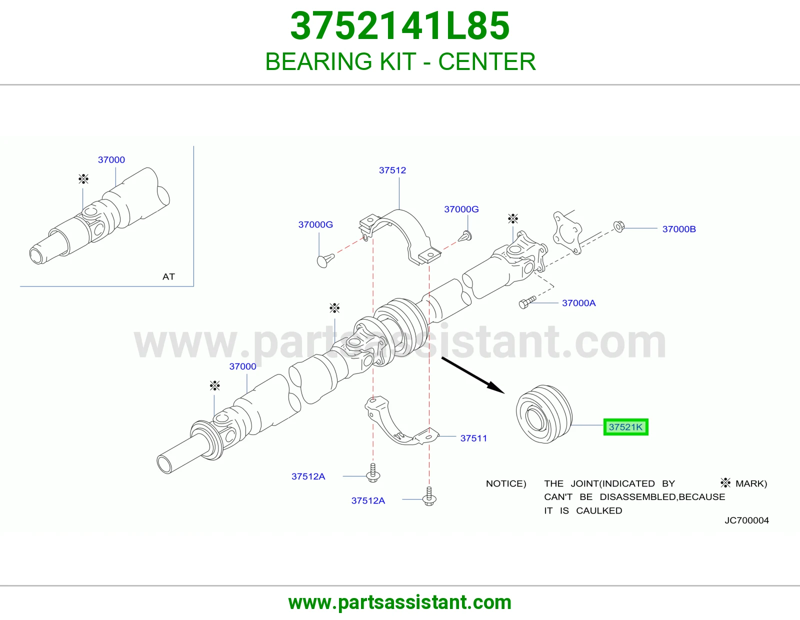 BEARING KIT - CENTER 3752141L85