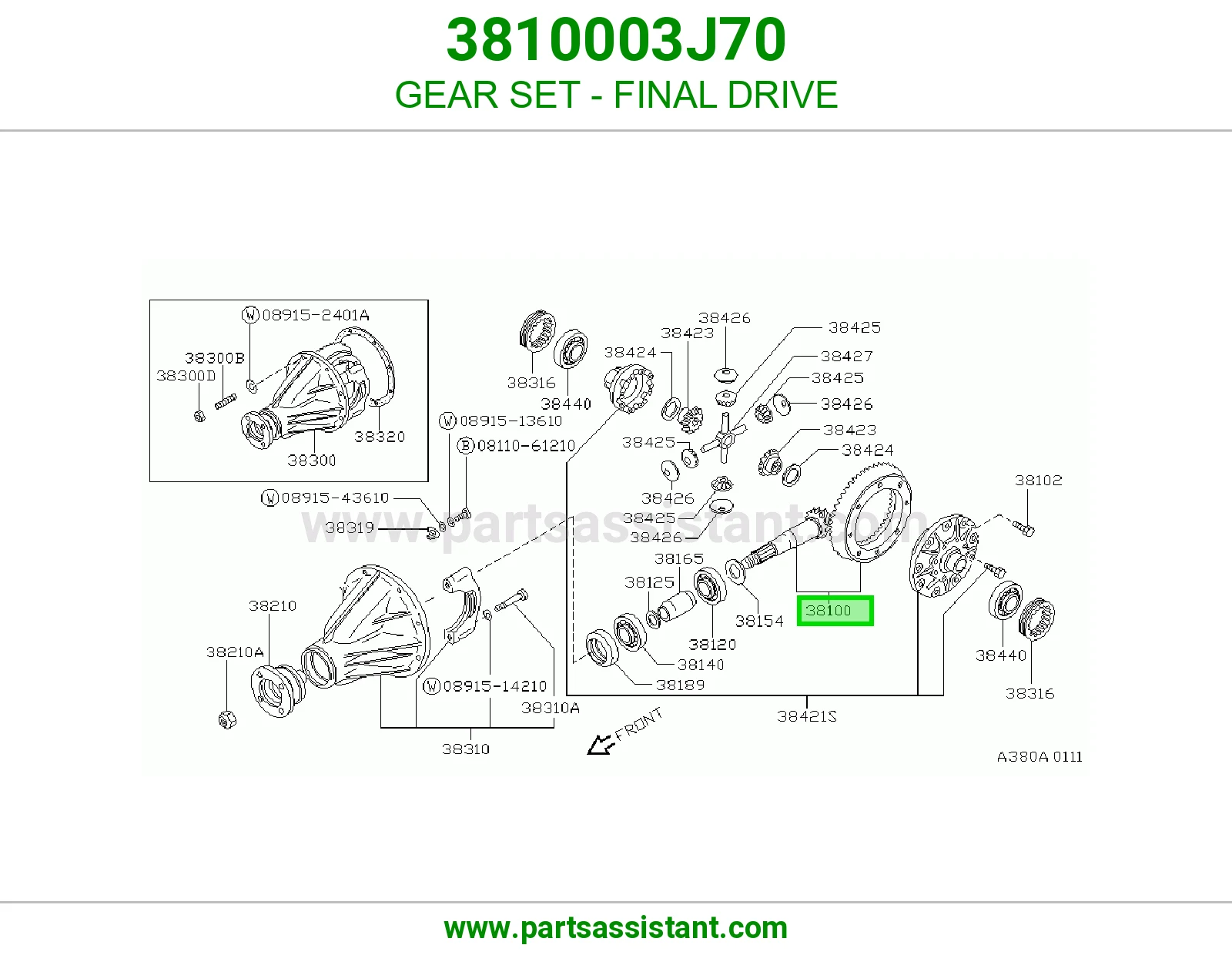 طقم تروس دفرنس 3810003J70