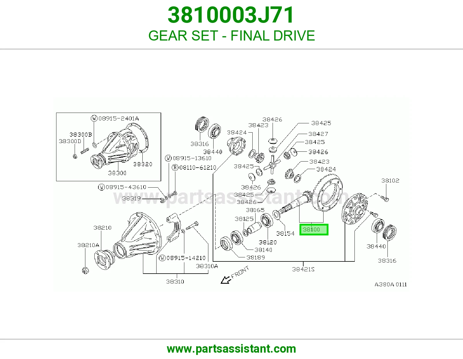 طقم تروس دفرنس 3810003J71