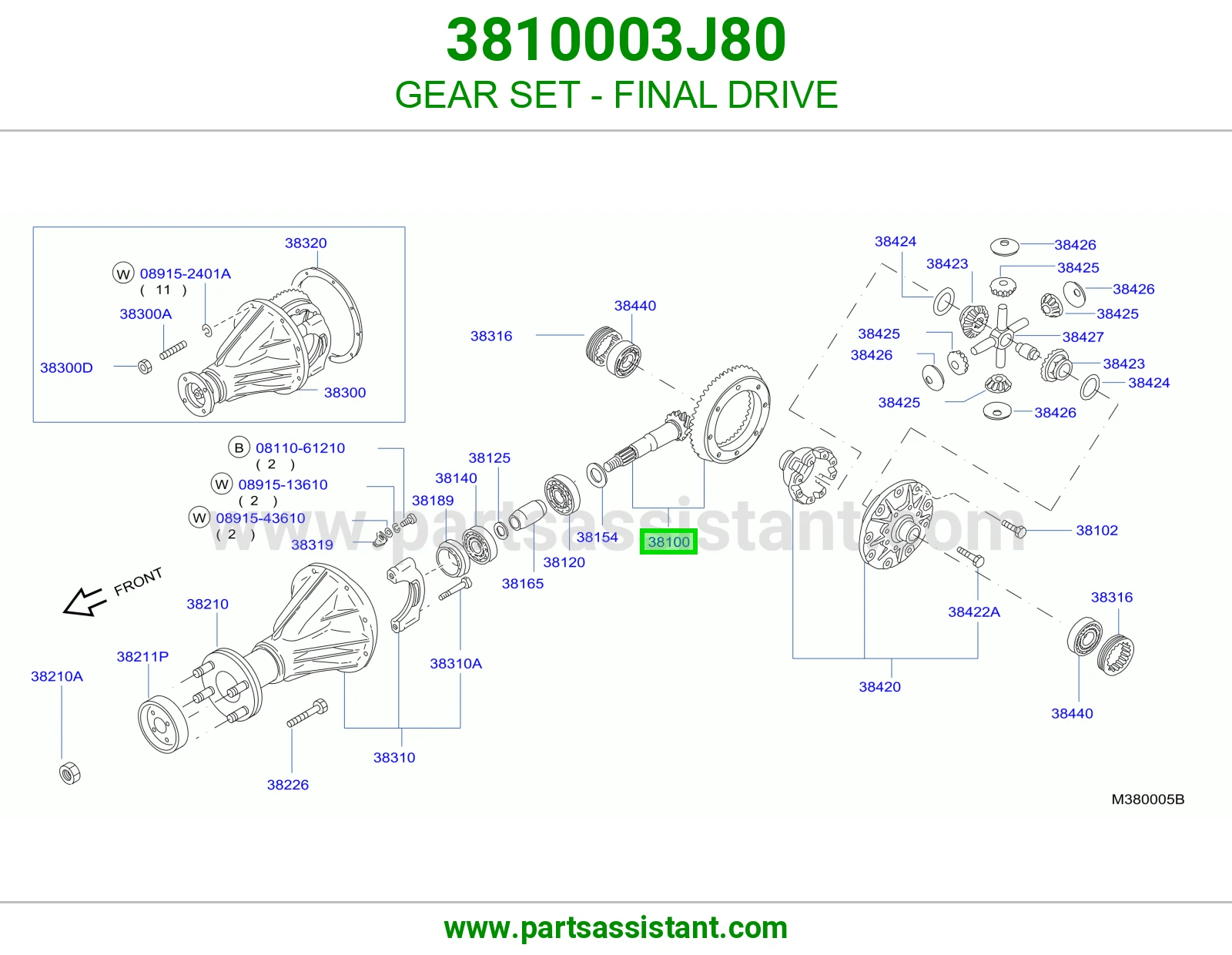 طقم تروس دفرنس 3810003J80