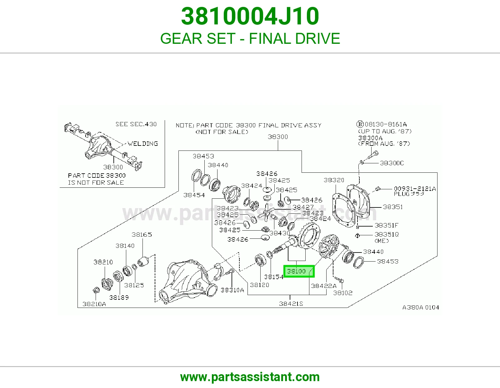 طقم تروس دفرنس 3810004J10