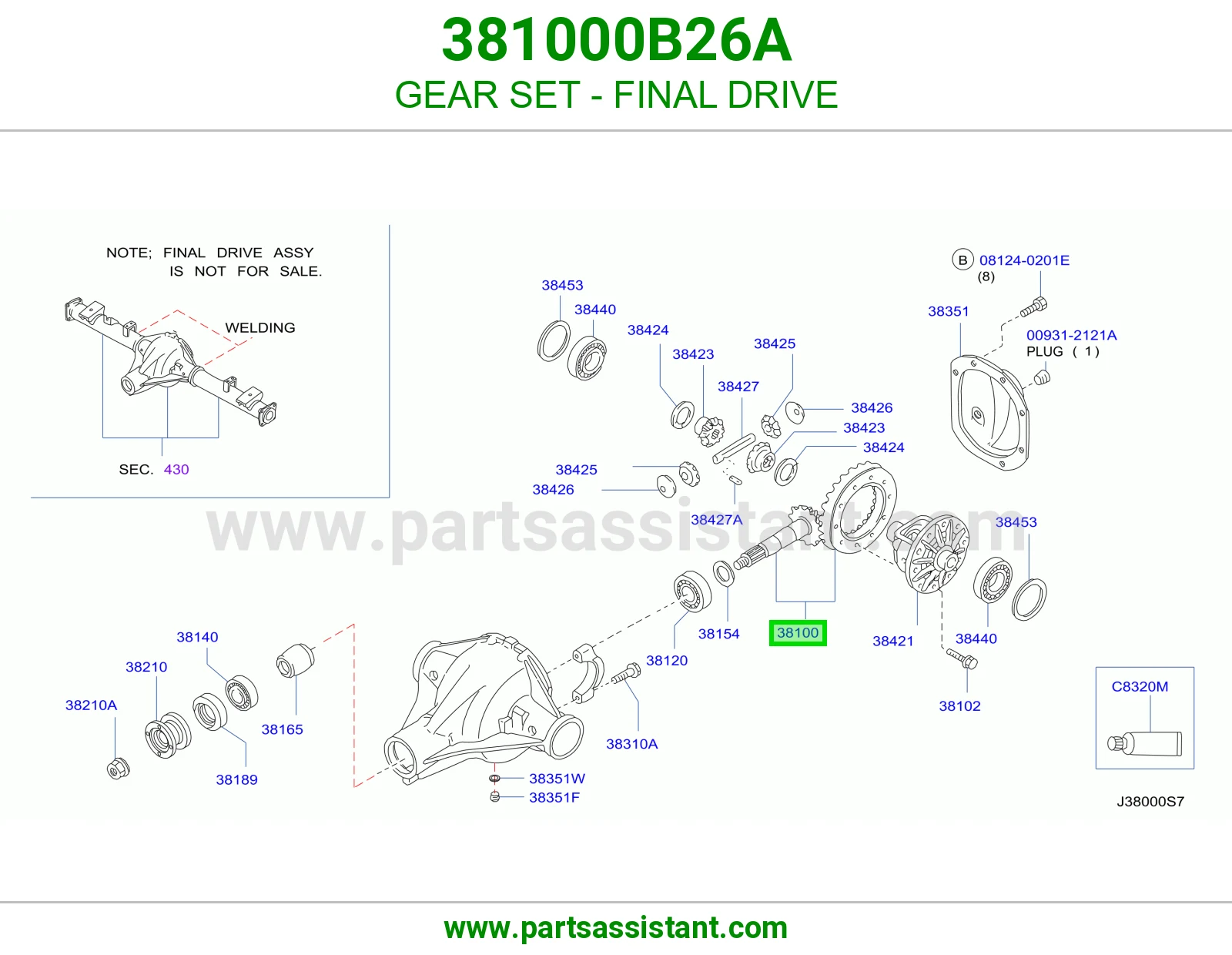 طقم تروس دفرنس 381000B26A