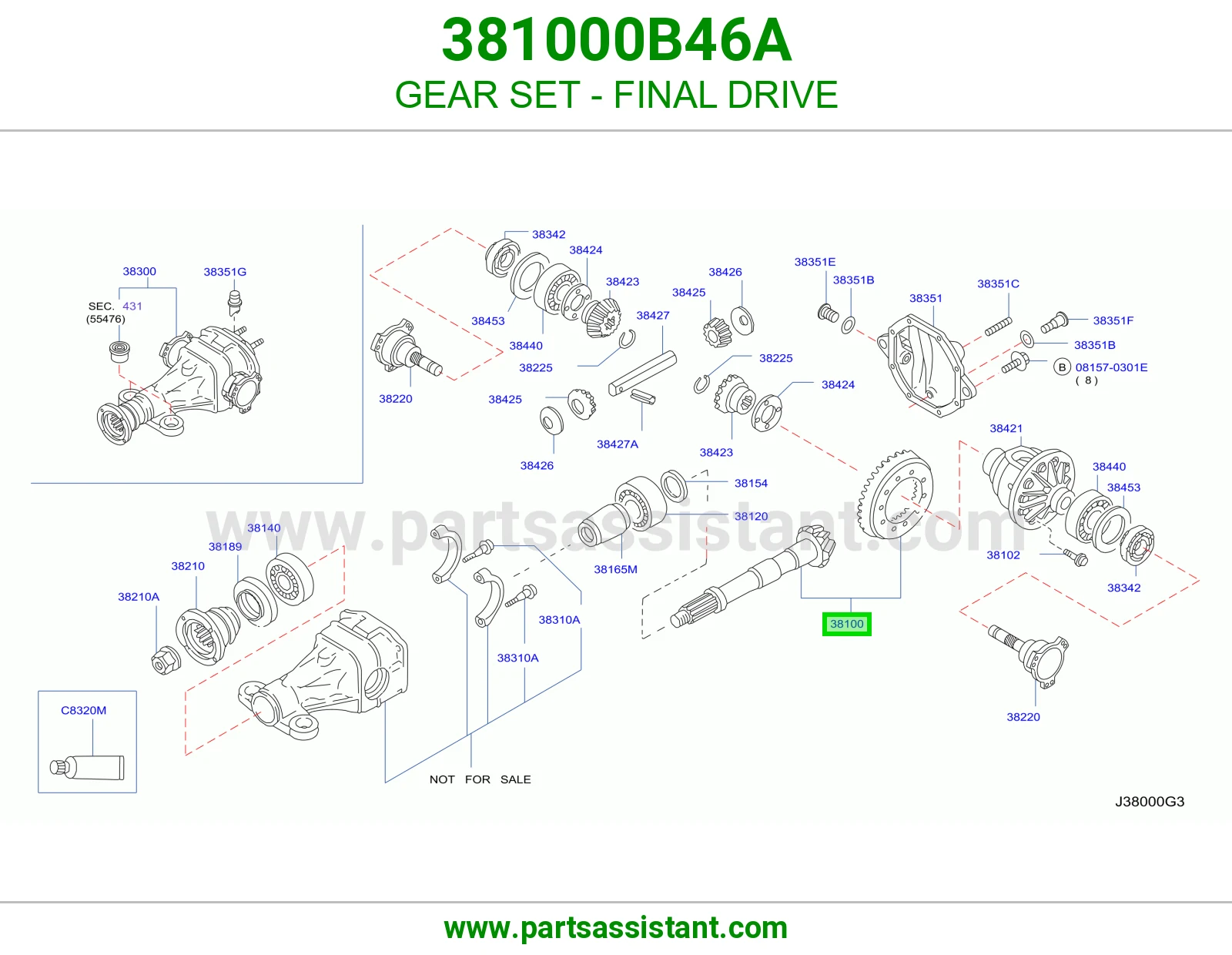 طقم تروس دفرنس 381000B46A
