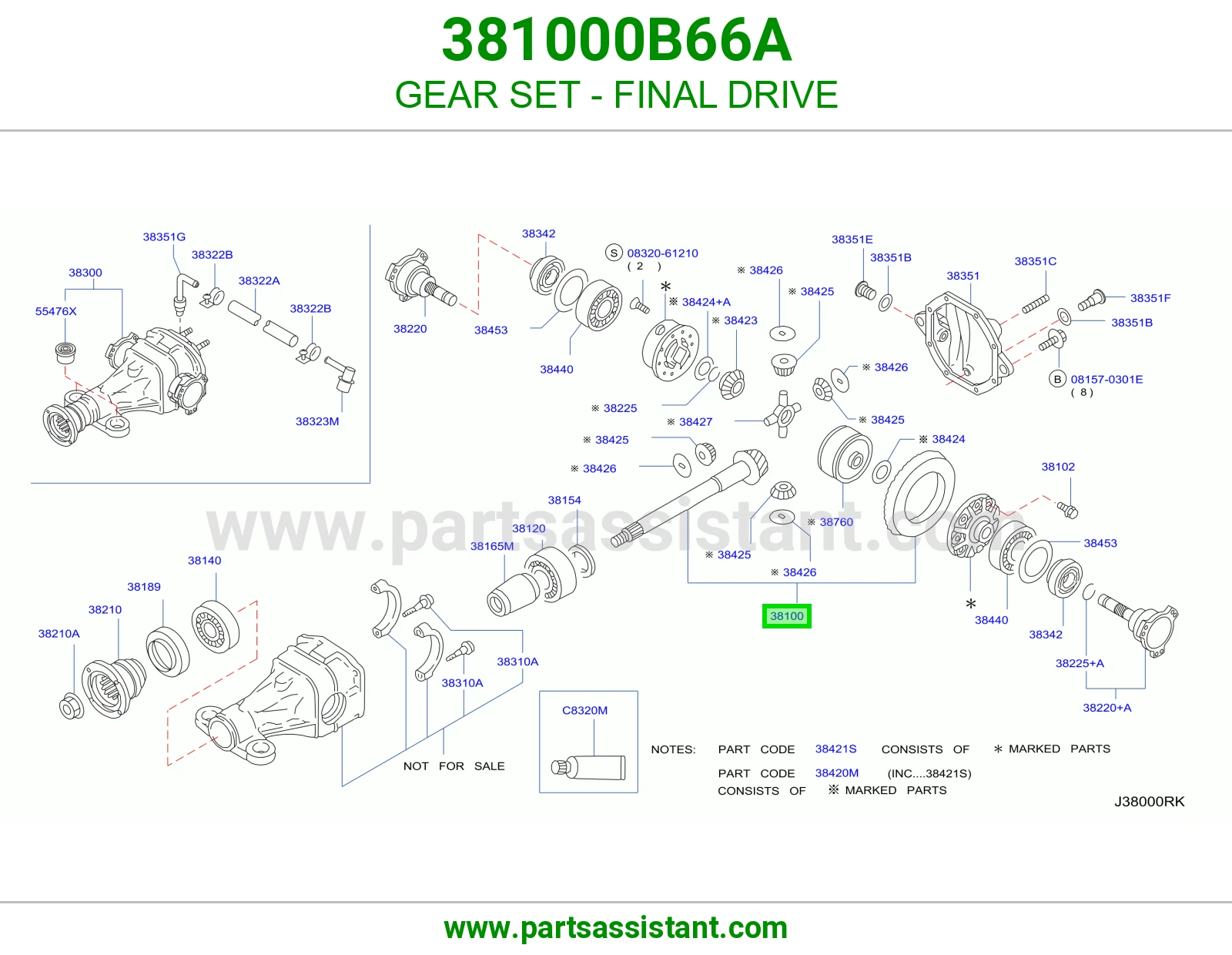 طقم تروس دفرنس 381000B66A