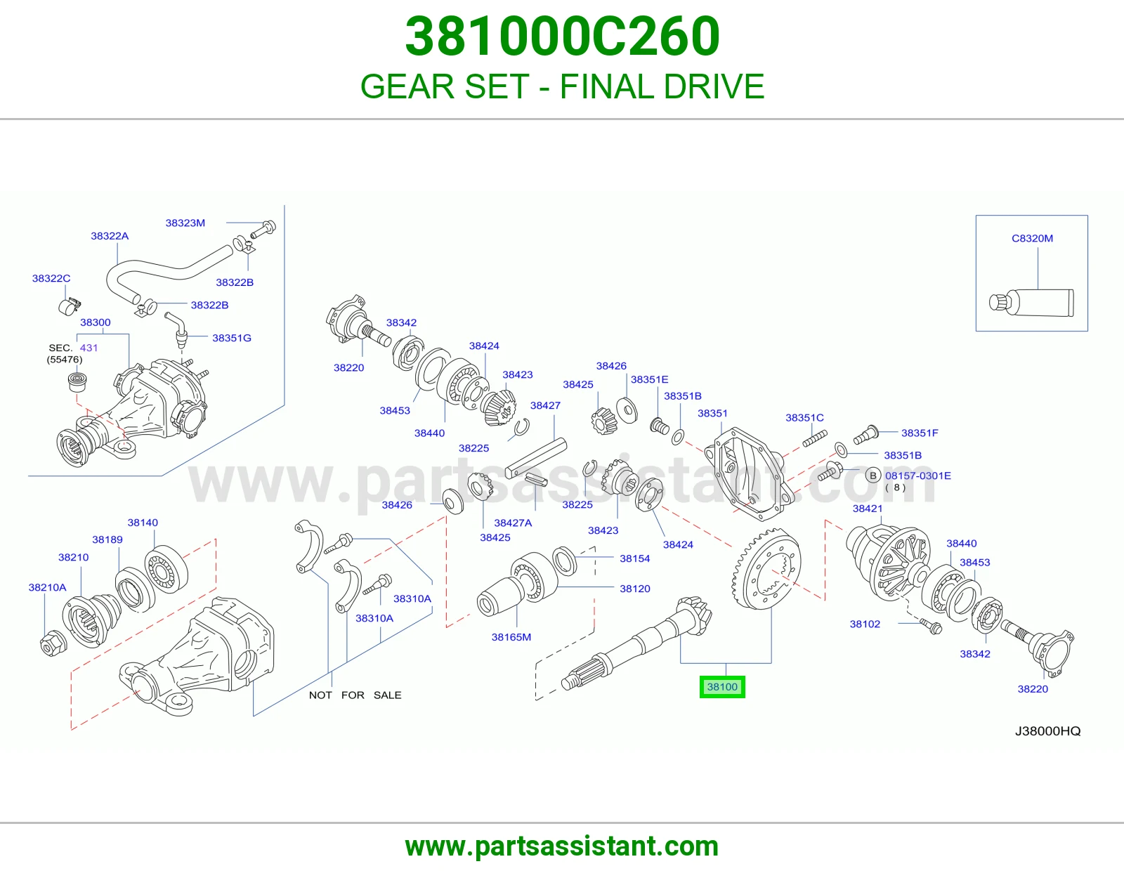 طقم تروس دفرنس 381000C260